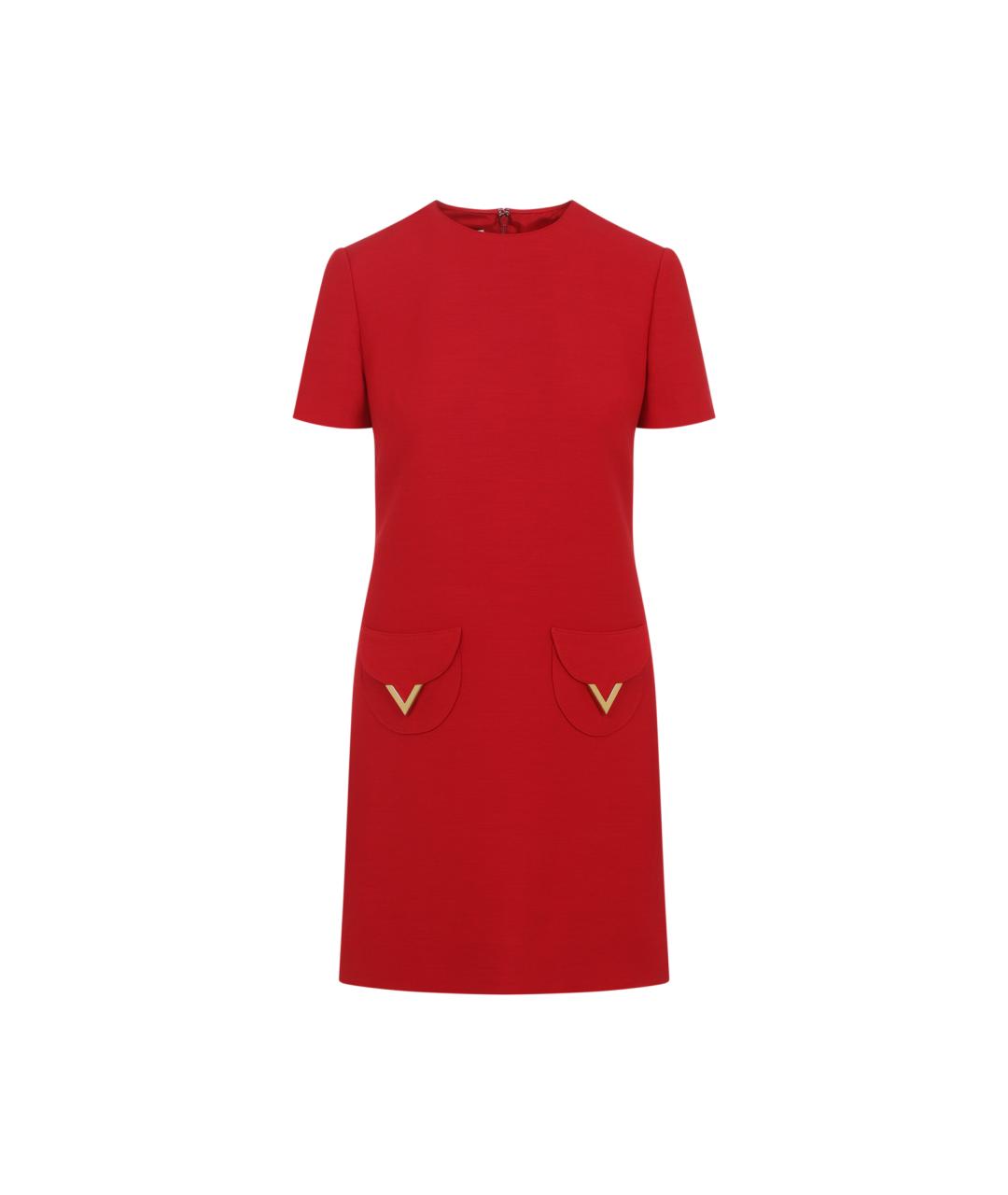 VALENTINO Красное шерстяное повседневное платье, фото 1