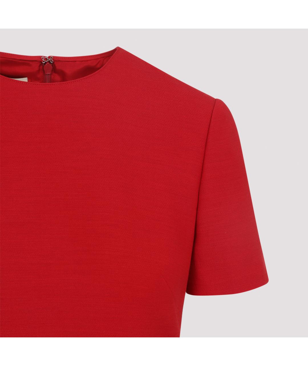 VALENTINO Красное шерстяное повседневное платье, фото 4