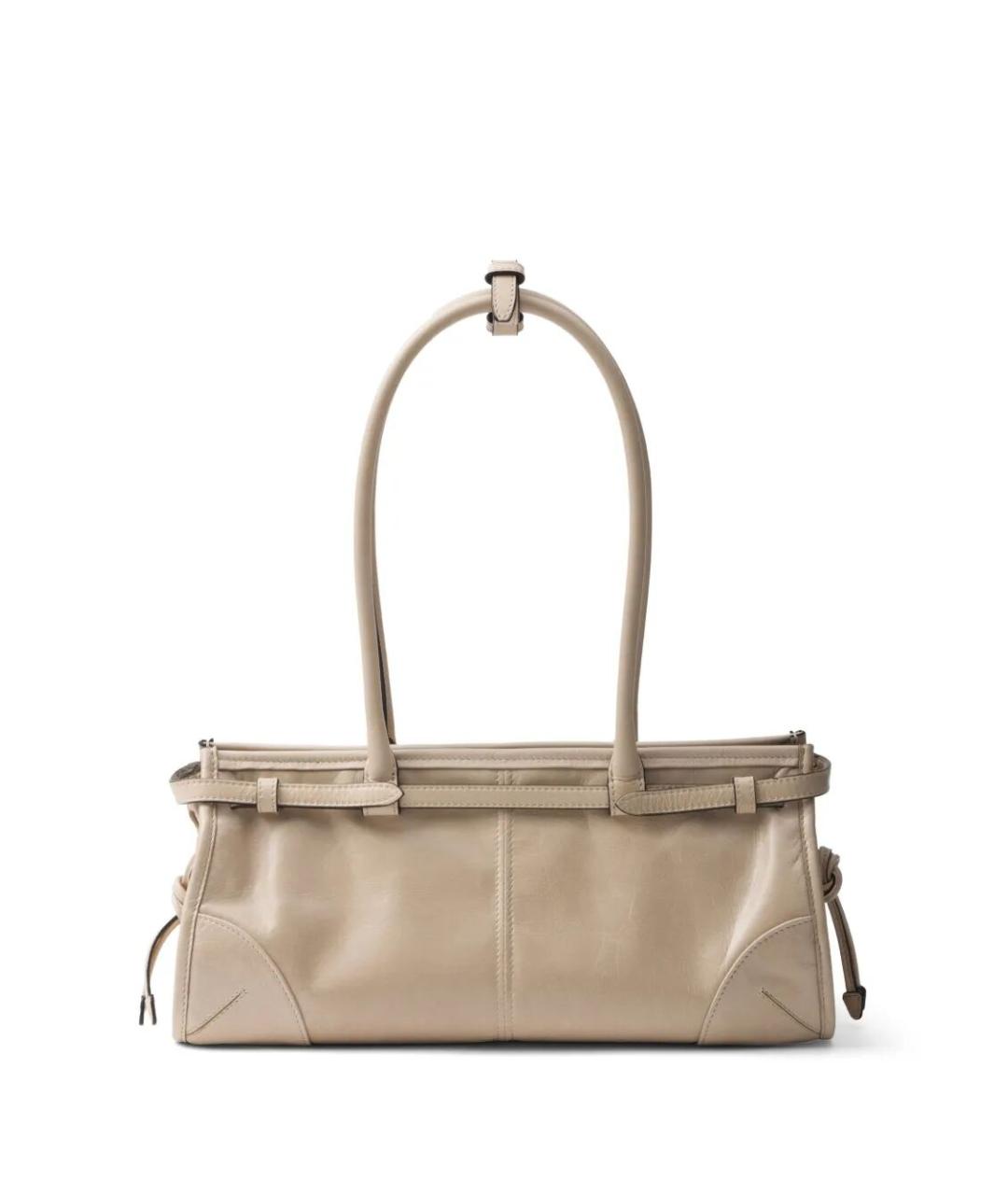 PRADA Бежевая кожаная сумка через плечо, фото 3