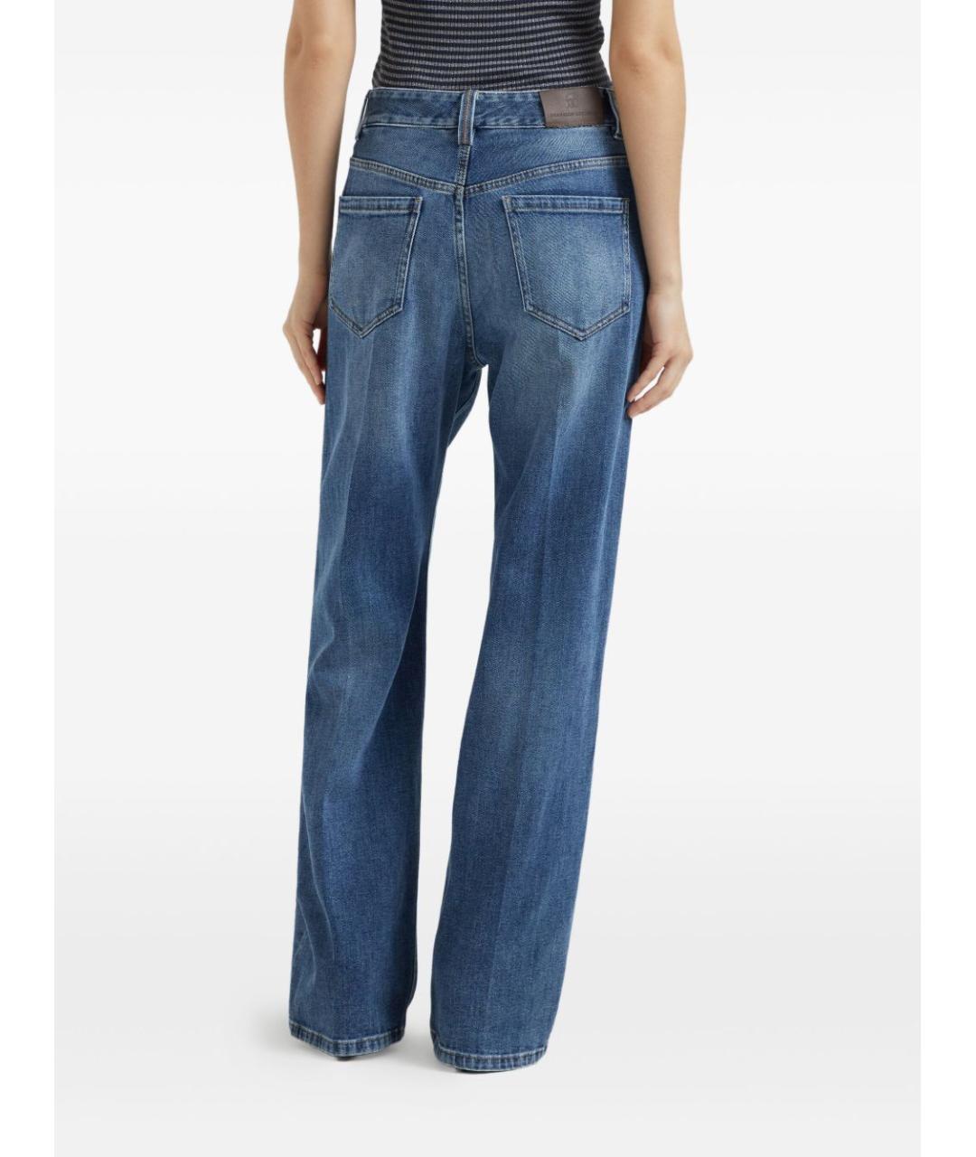 BRUNELLO CUCINELLI Синие хлопковые прямые джинсы, фото 2