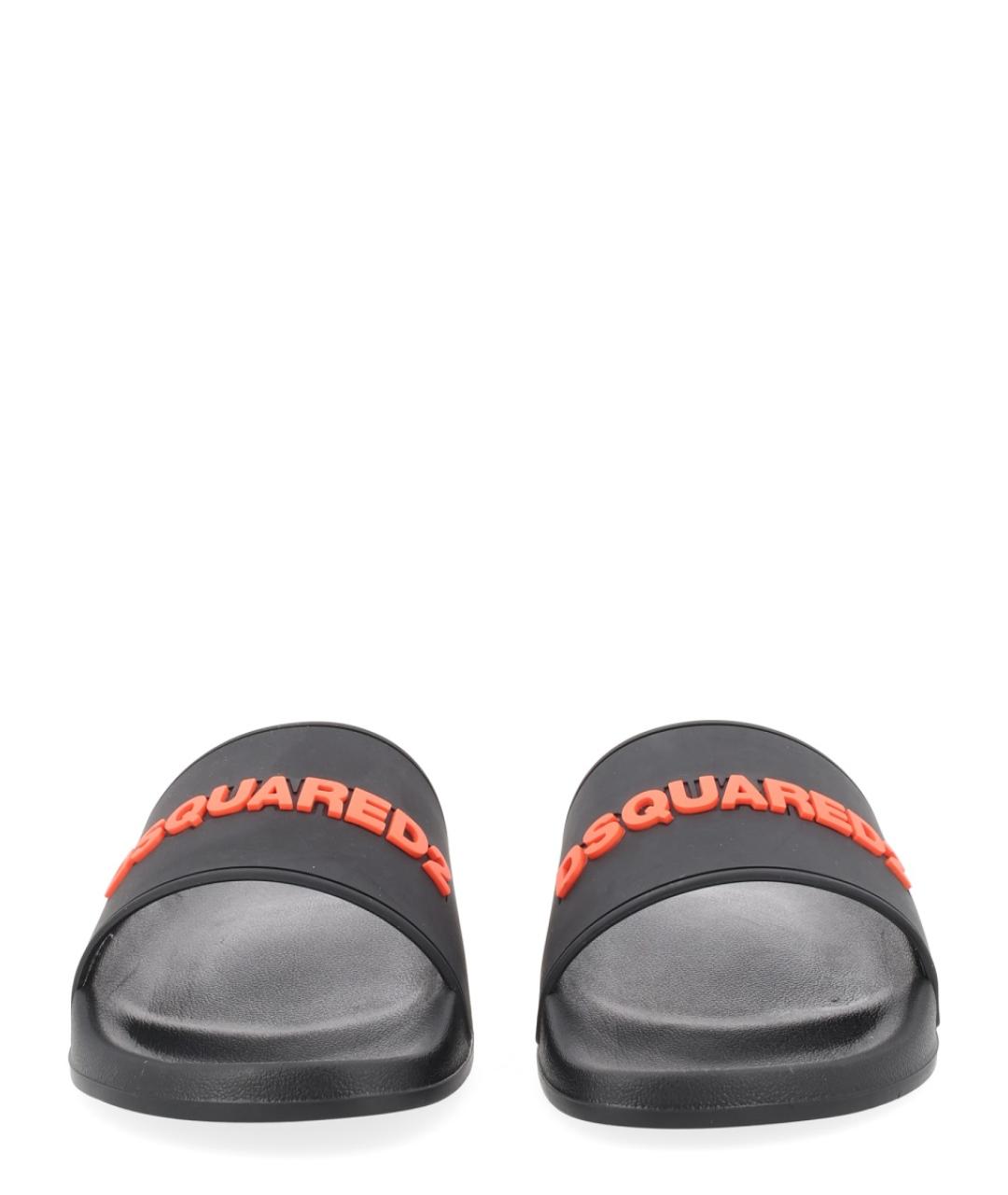 DSQUARED2 Черные резиновые шлепанцы, фото 2