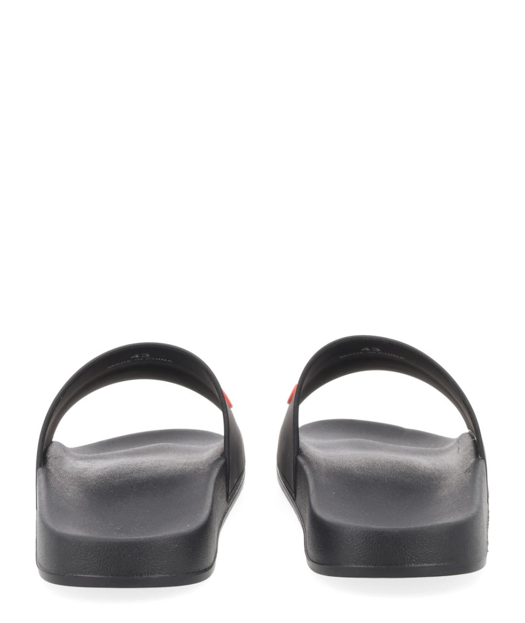 DSQUARED2 Черные резиновые шлепанцы, фото 3