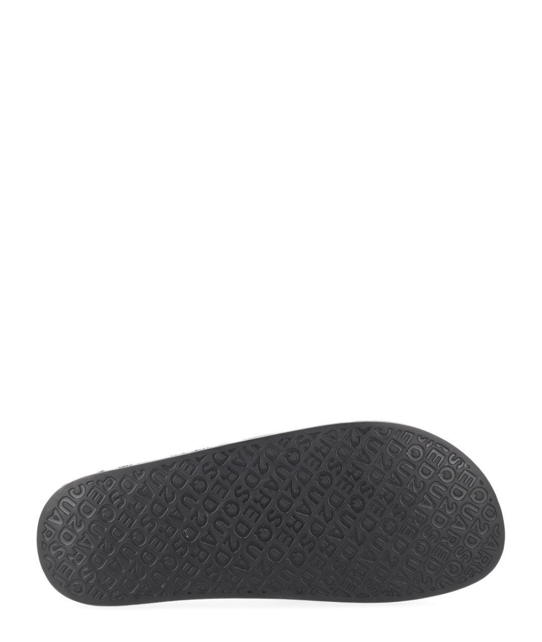 DSQUARED2 Черные резиновые шлепанцы, фото 5