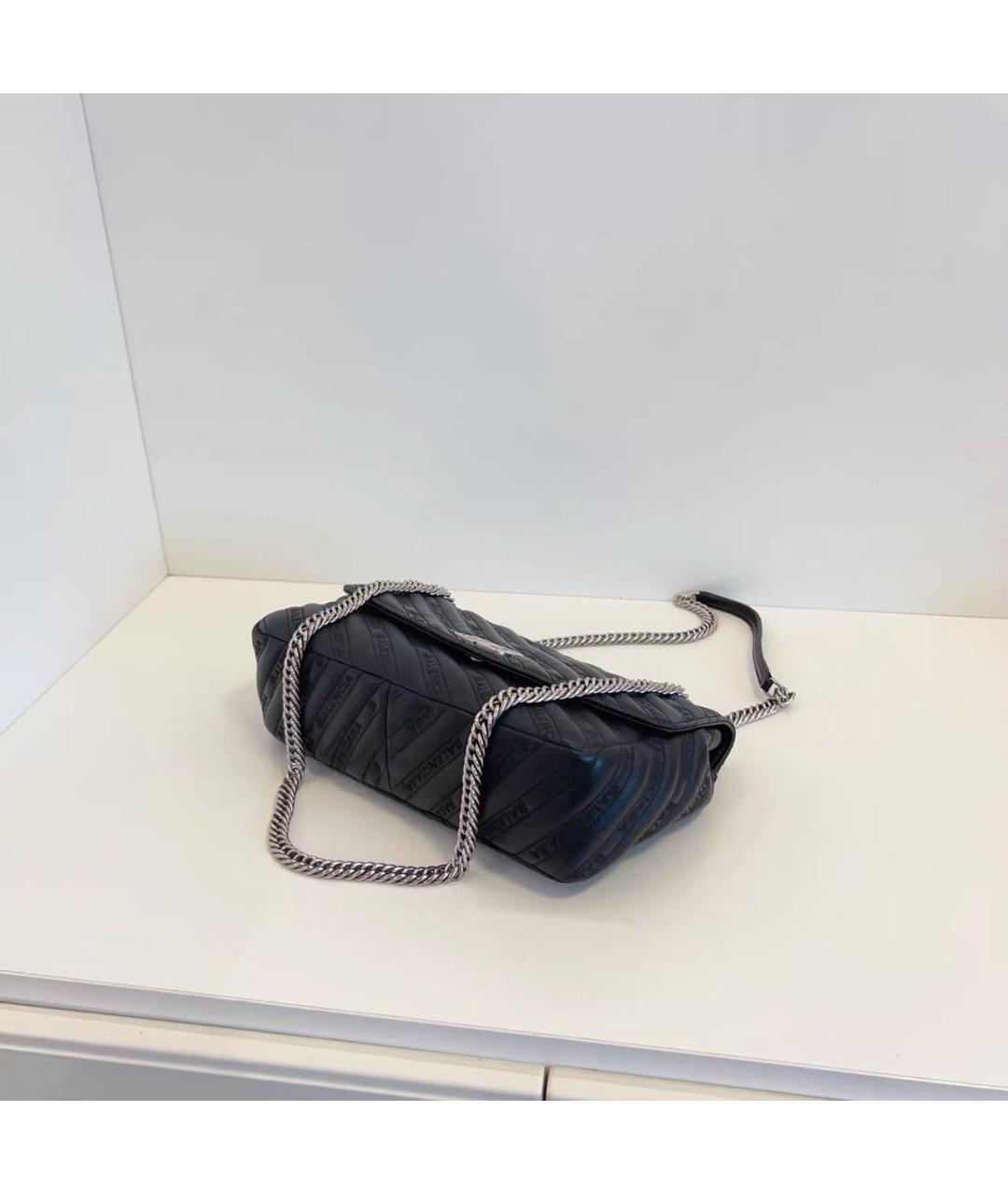 BALENCIAGA Черная кожаная сумка через плечо, фото 7