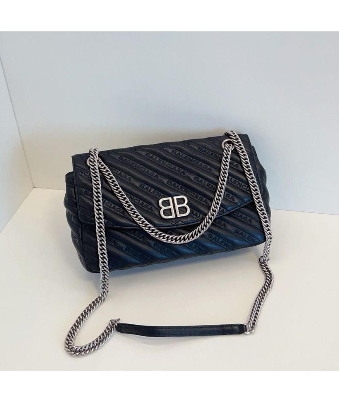 BALENCIAGA Черная кожаная сумка через плечо, фото 2