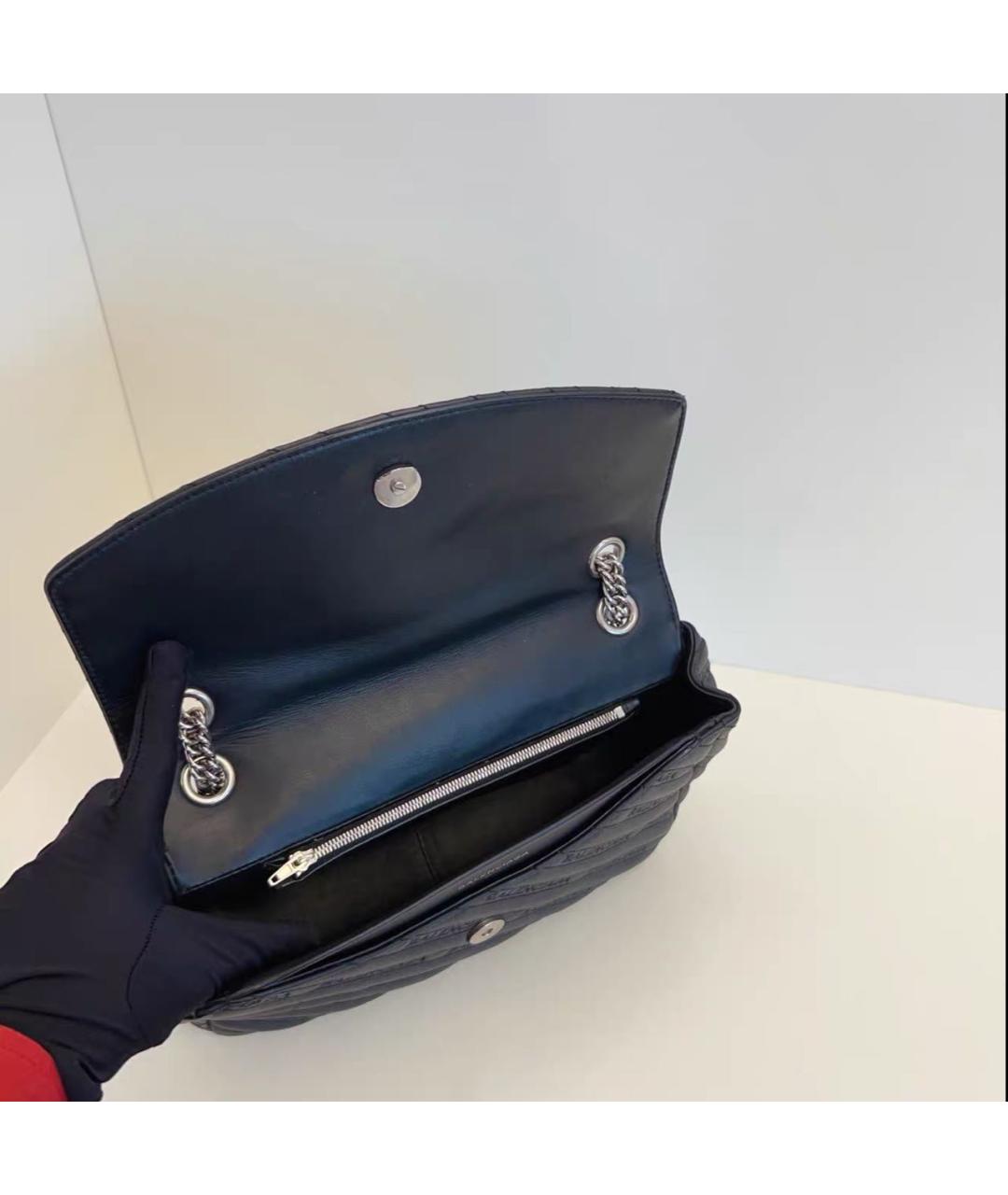 BALENCIAGA Черная кожаная сумка через плечо, фото 8