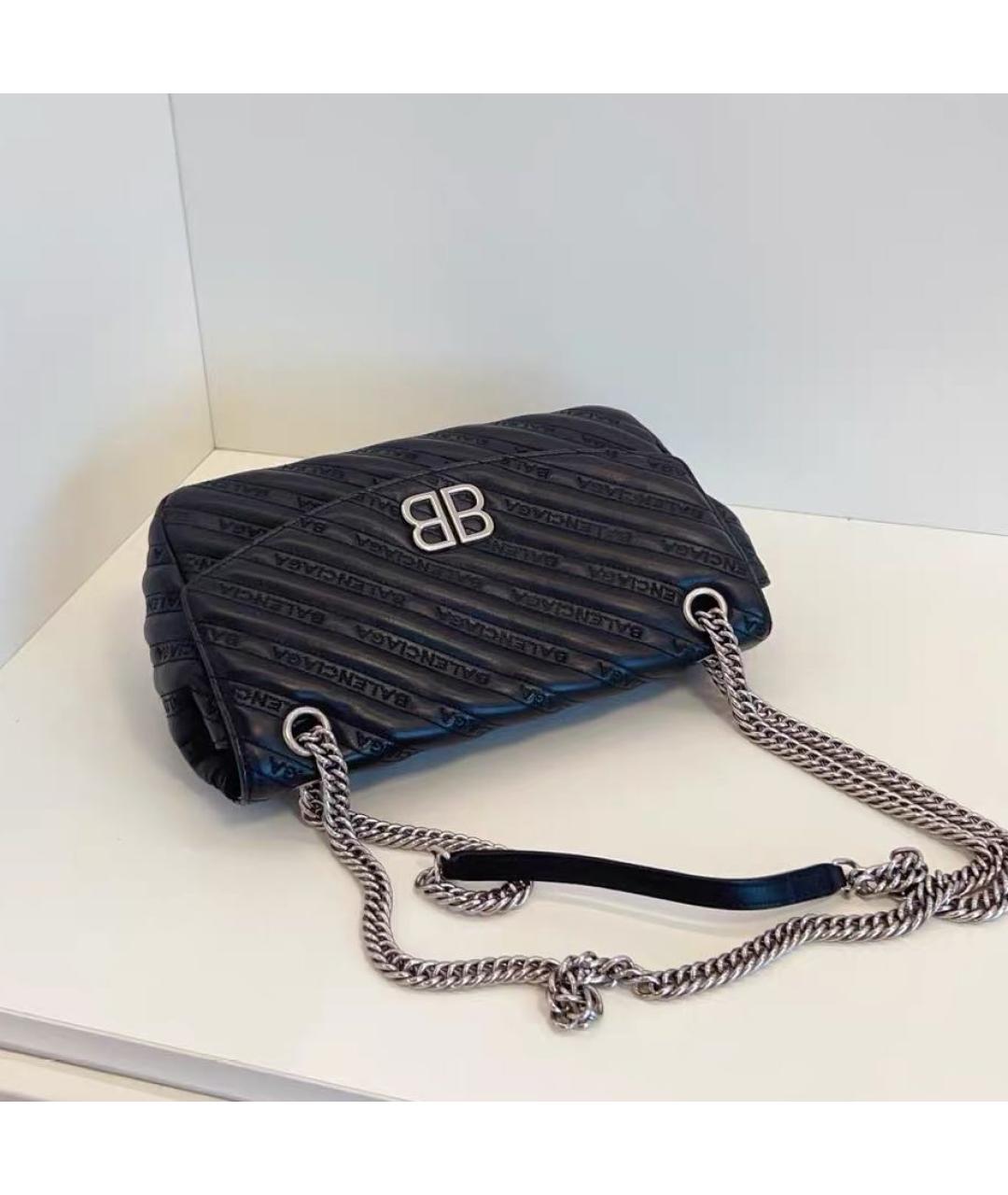 BALENCIAGA Черная кожаная сумка через плечо, фото 5