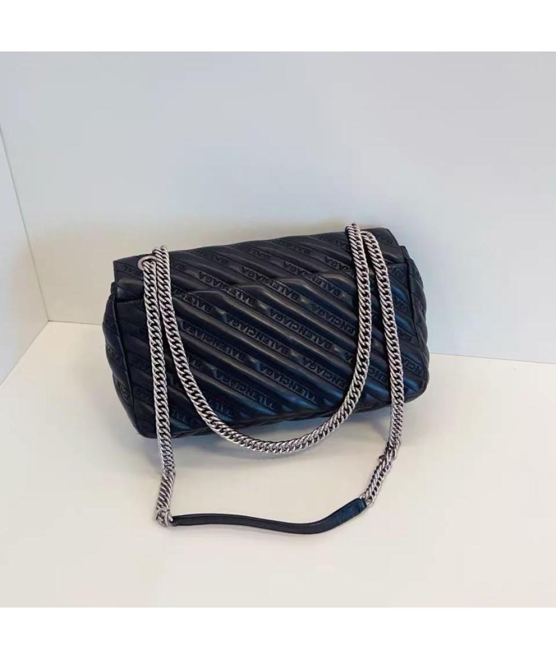 BALENCIAGA Черная кожаная сумка через плечо, фото 3