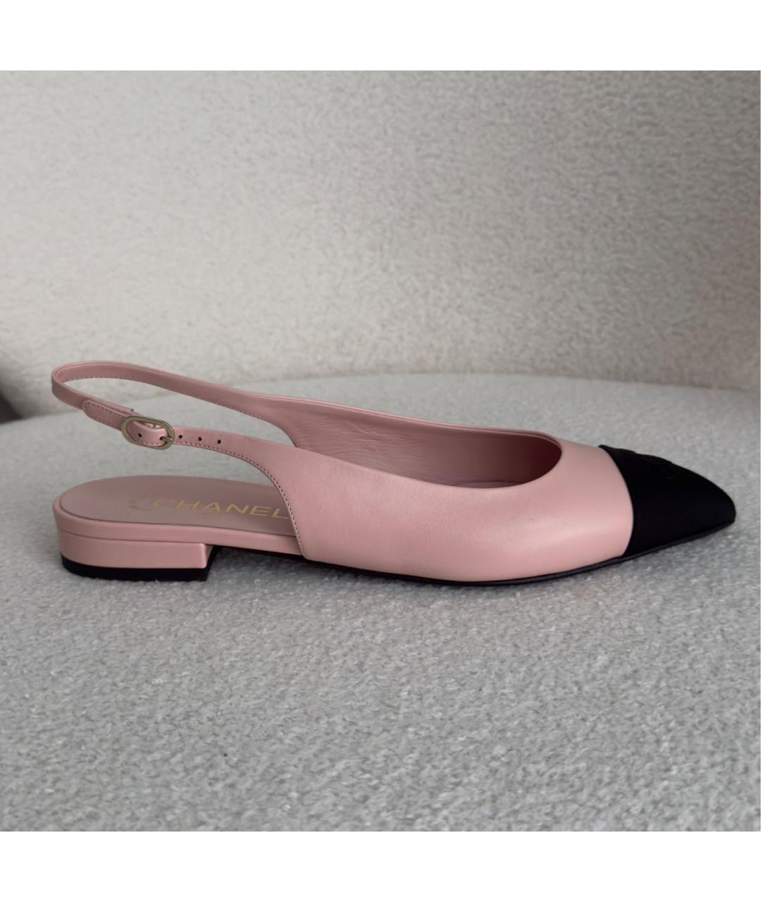 CHANEL Розовые кожаные туфли, фото 6