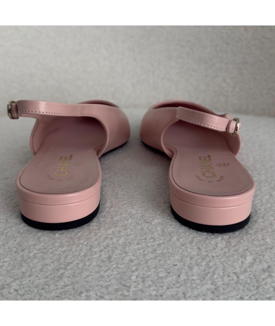 CHANEL Розовые кожаные туфли, фото 4
