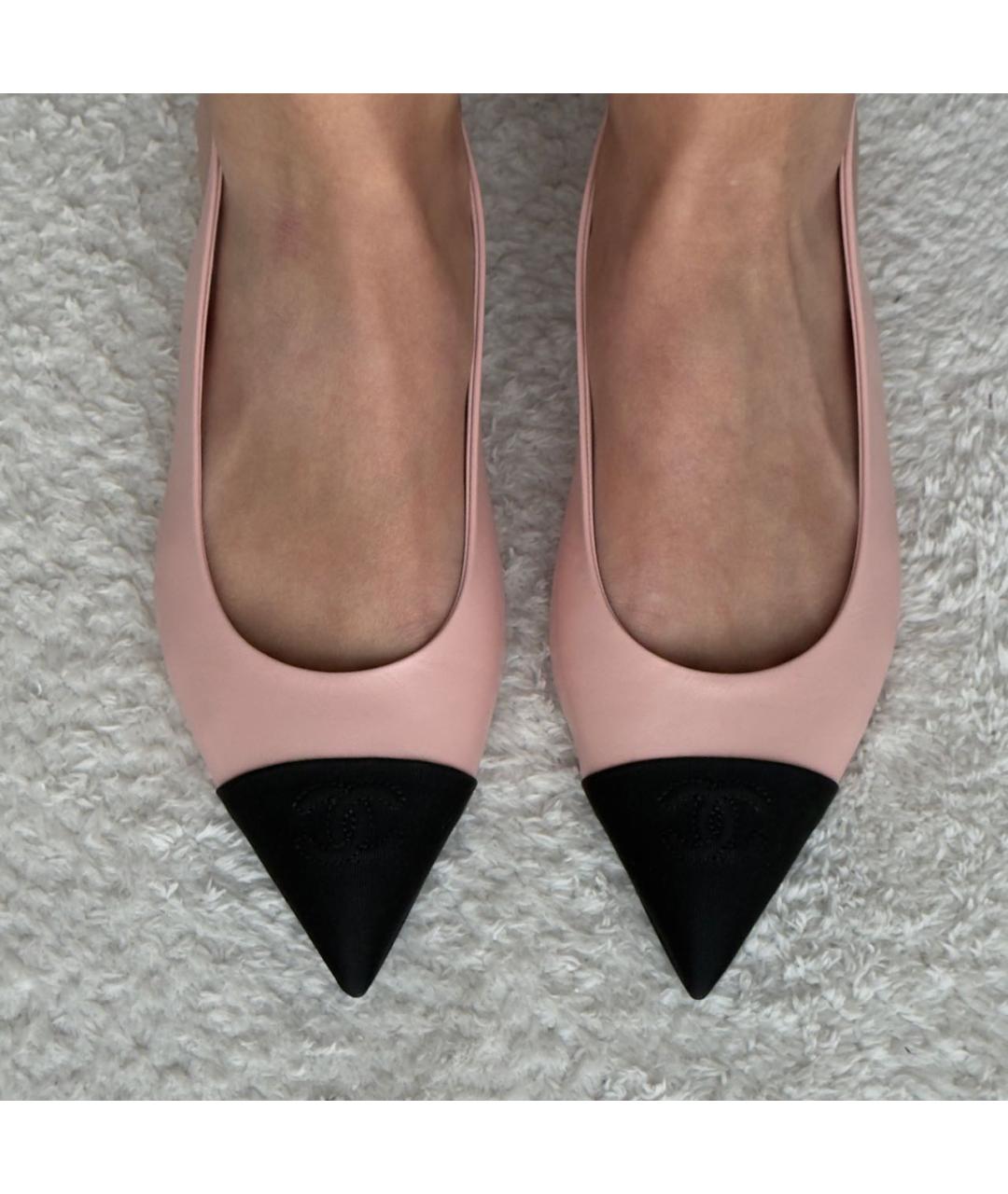 CHANEL Розовые кожаные туфли, фото 5