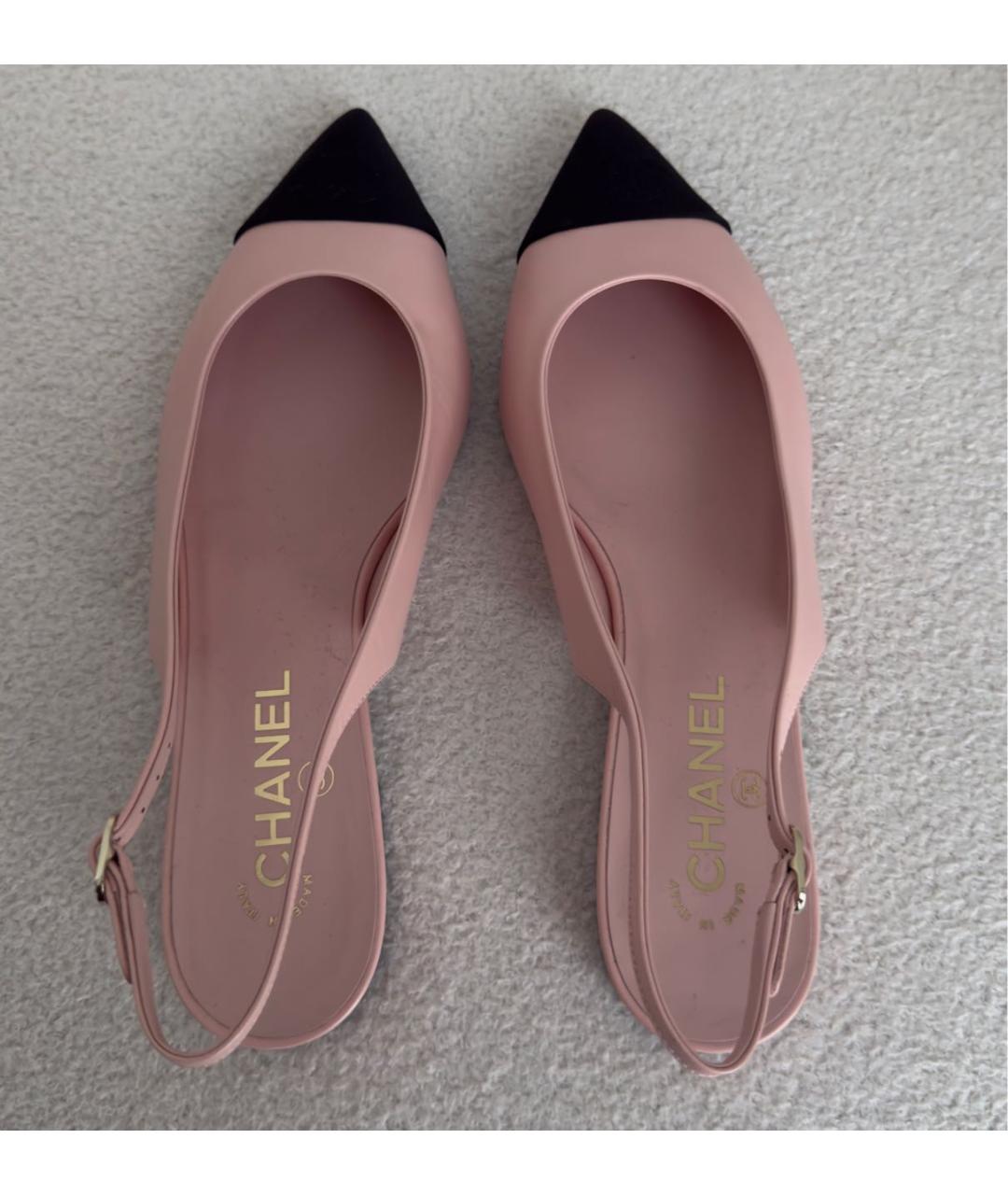 CHANEL Розовые кожаные туфли, фото 3