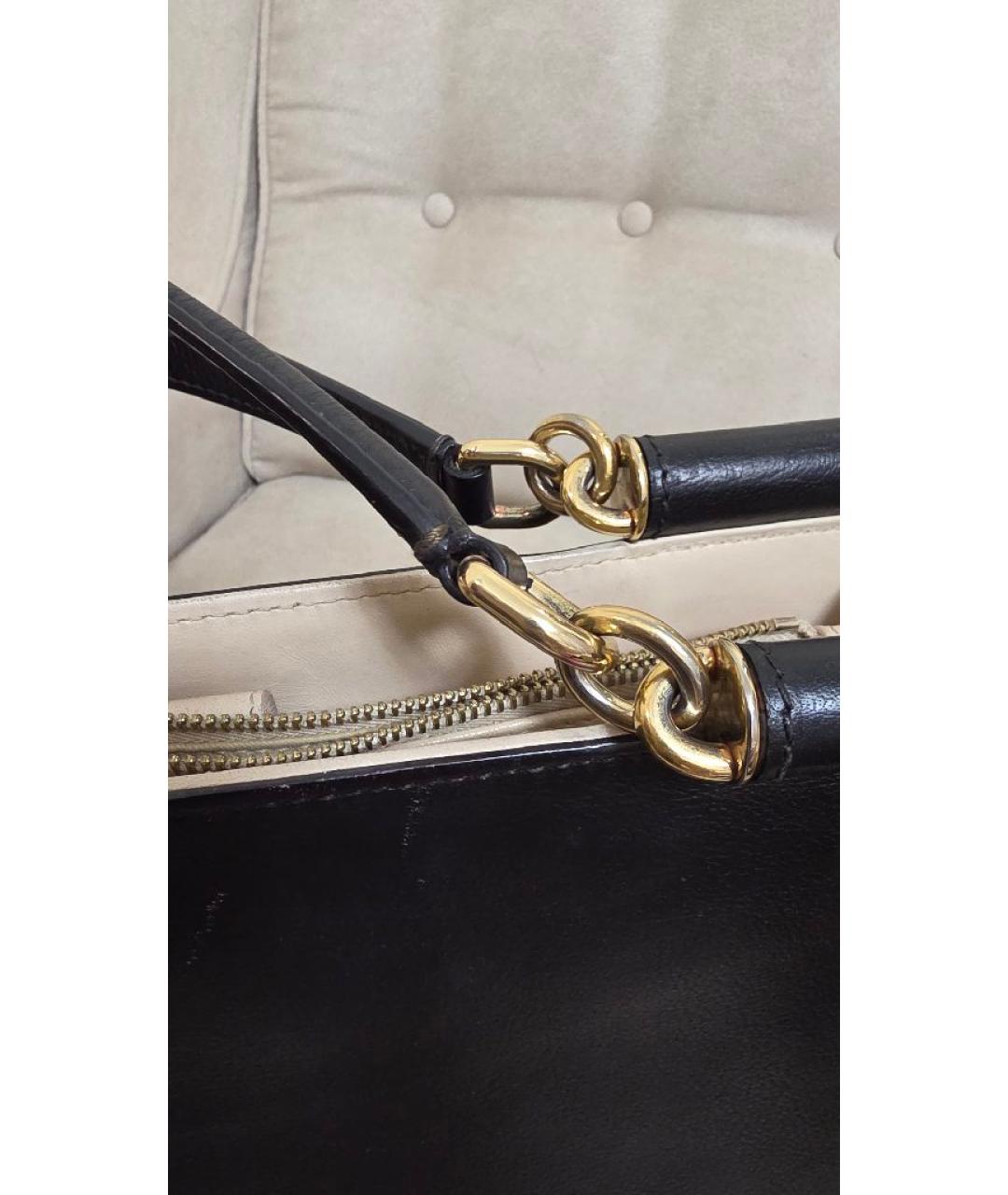 DOLCE&GABBANA Черная кожаная сумка тоут, фото 9