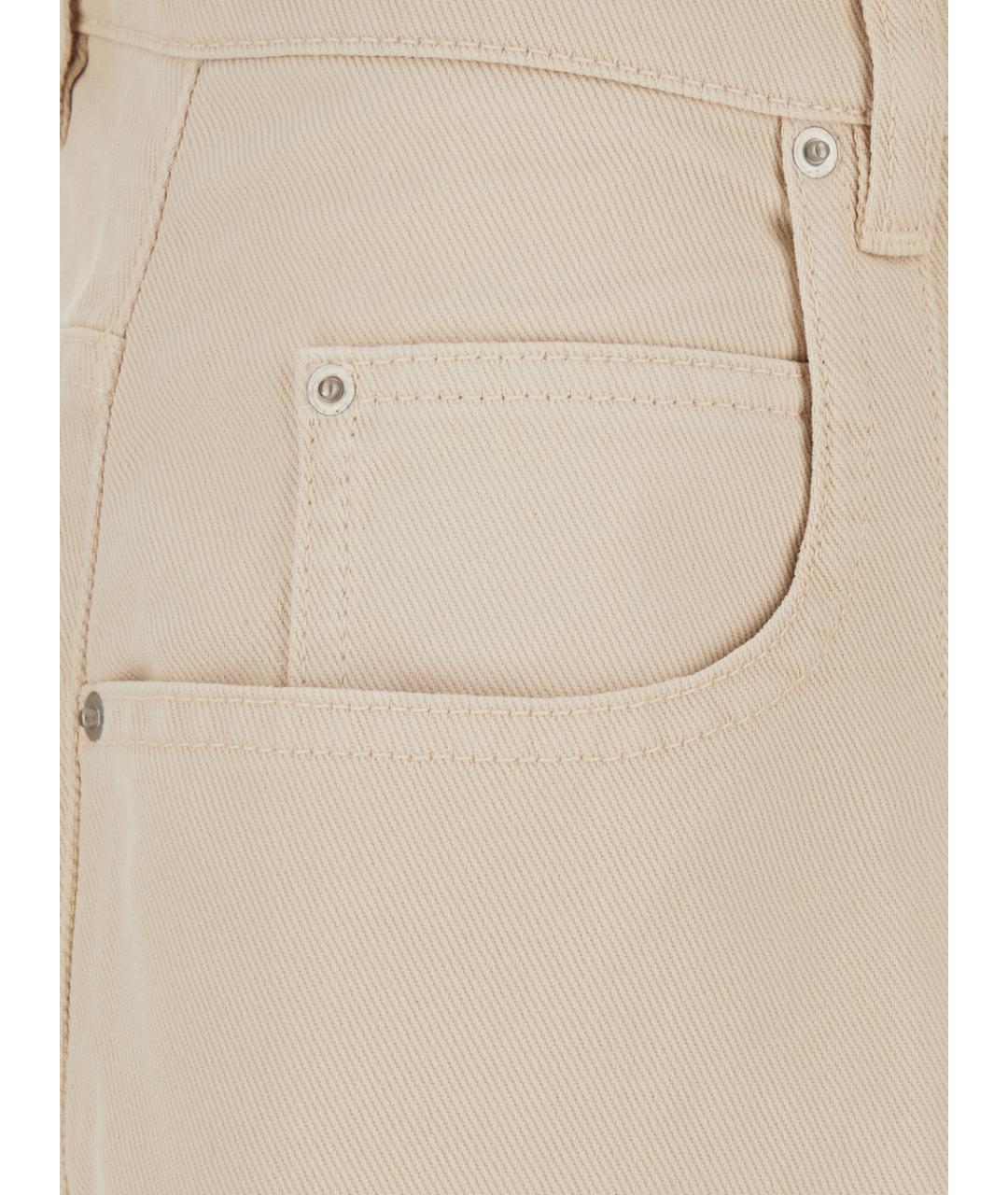 ISABEL MARANT Бежевые хлопковые прямые джинсы, фото 3