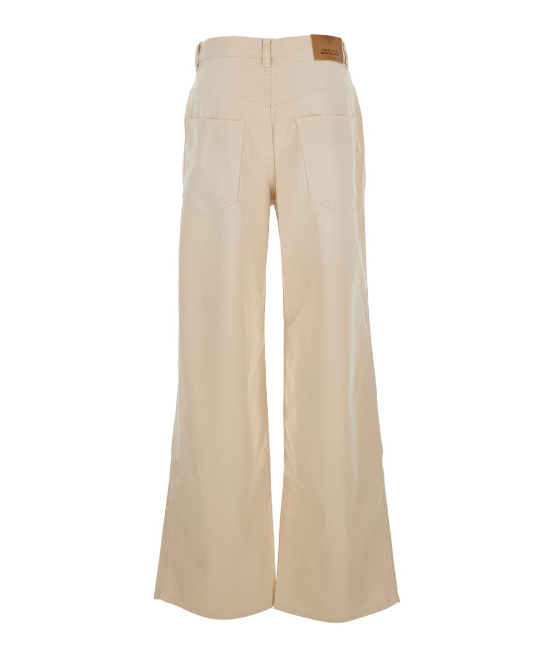 ISABEL MARANT Бежевые хлопковые прямые джинсы, фото 2