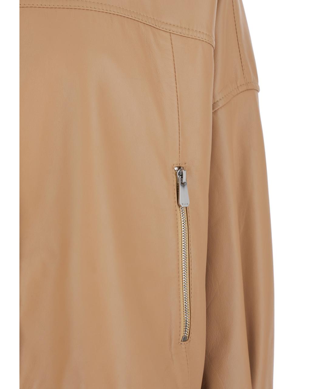 PINKO Бежевая кожаная куртка, фото 3