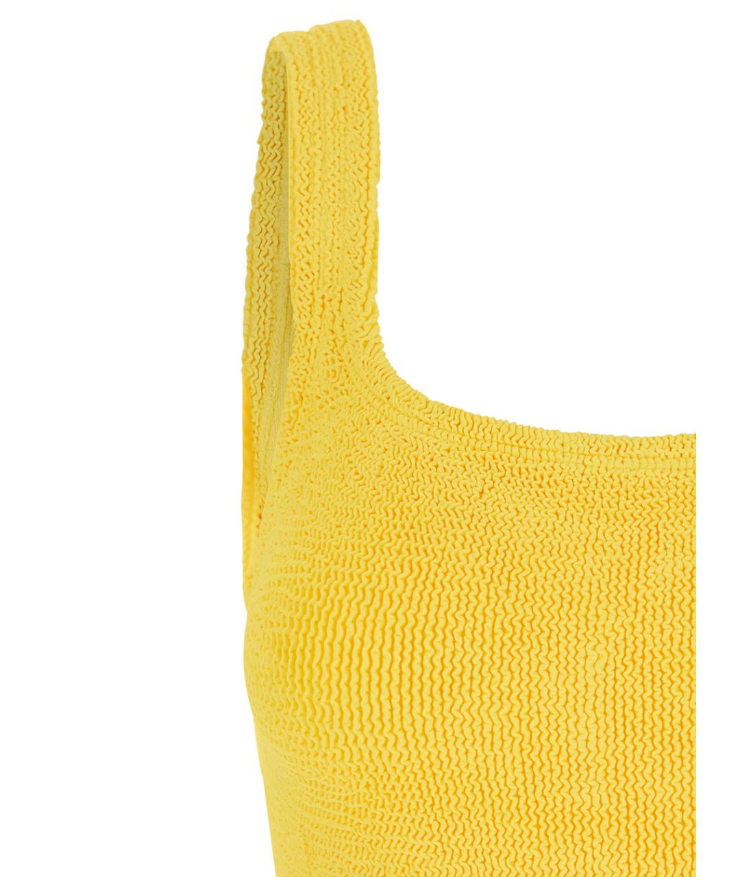 HUNZA G Желтый полиамидовый купальник, фото 3