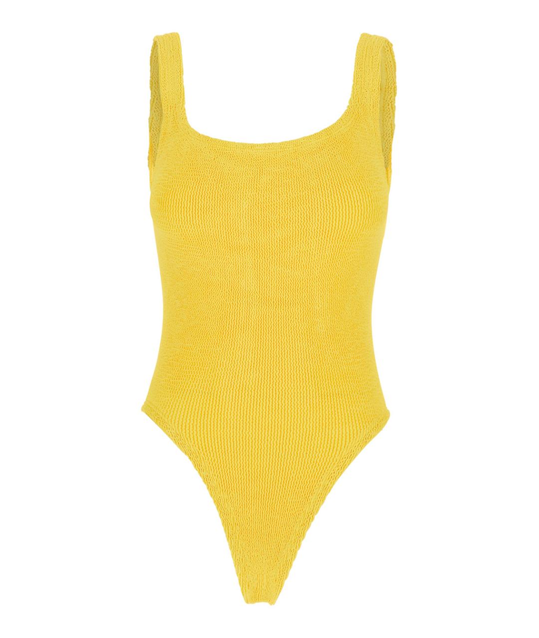 HUNZA G Желтый полиамидовый купальник, фото 1