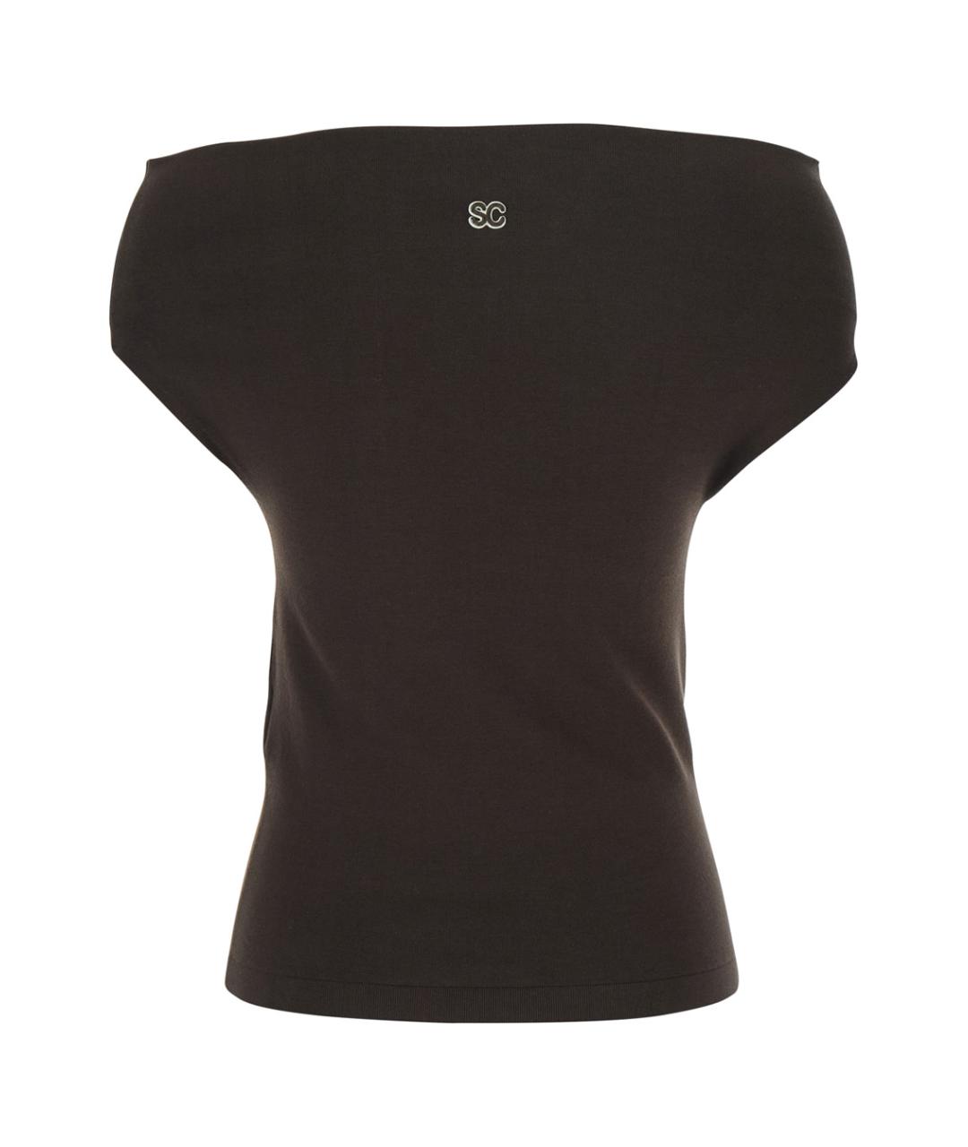 SEMICOUTURE Коричневая хлопковая блузы, фото 2