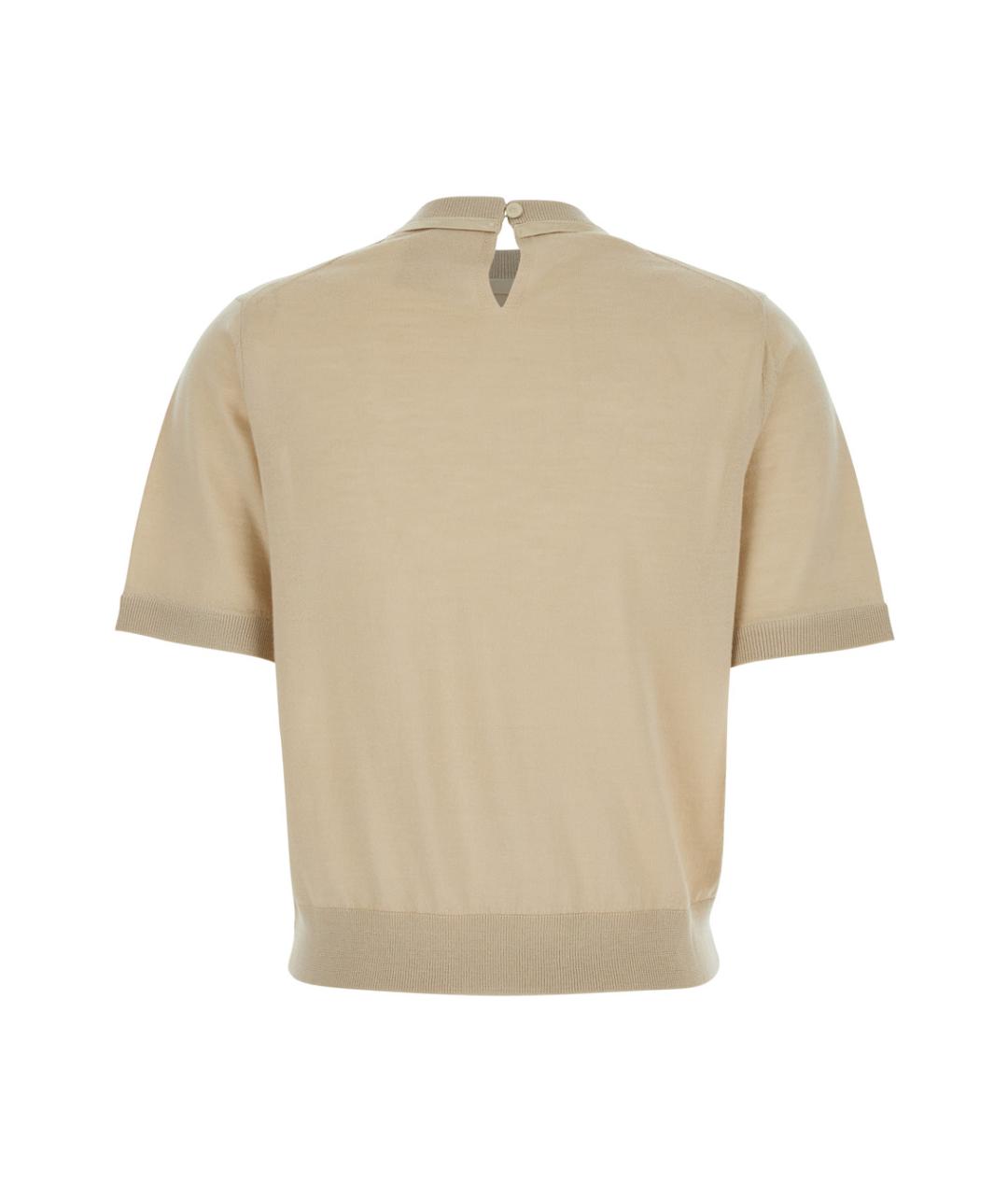 SEMICOUTURE Бежевый шерстяной джемпер / свитер, фото 2