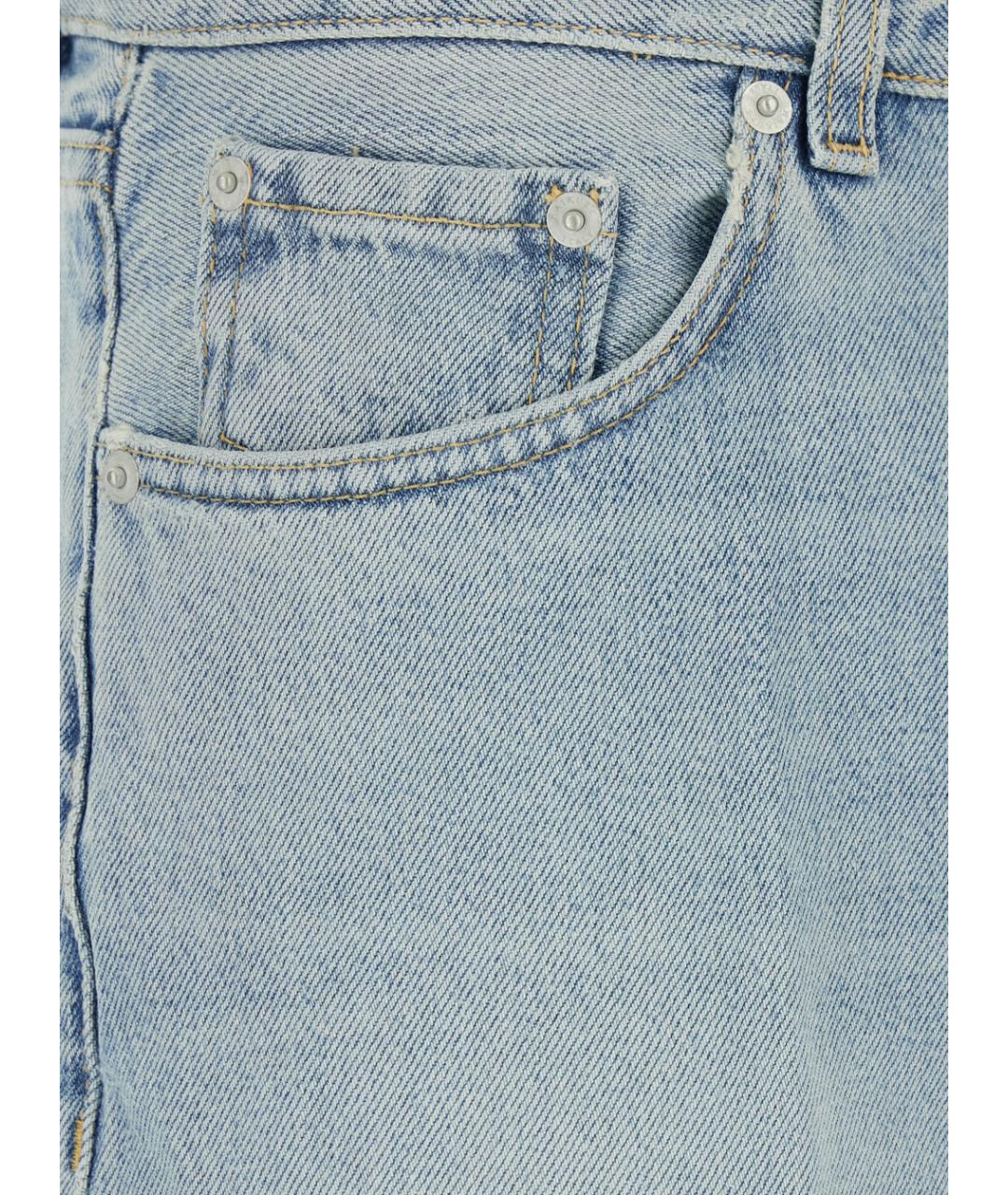 HAIKURE Голубые хлопковые прямые джинсы, фото 3