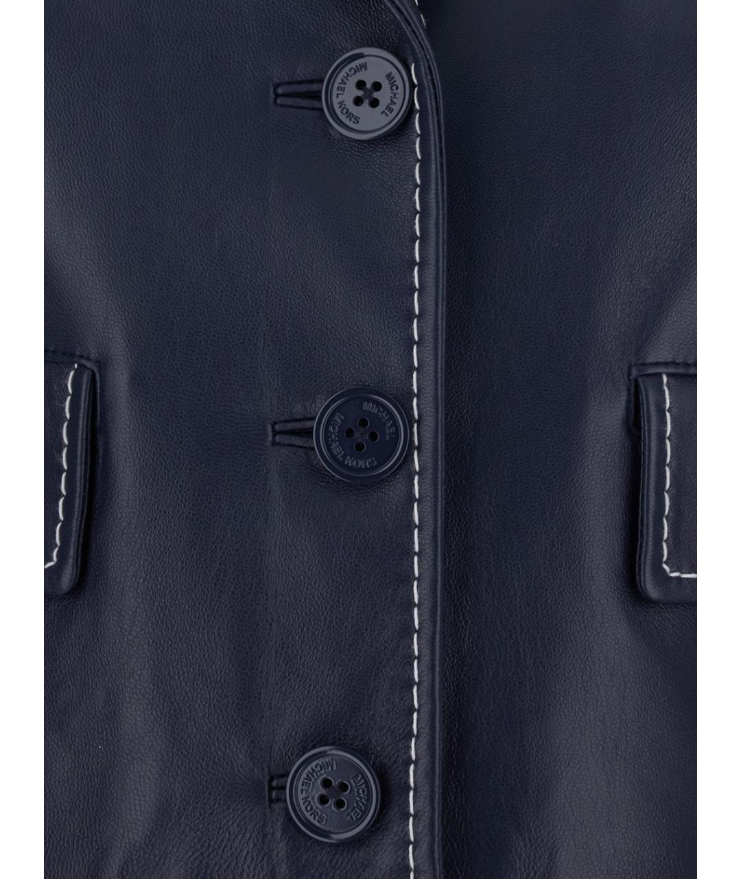 MICHAEL MICHAEL KORS Синий кожаный жакет/пиджак, фото 3