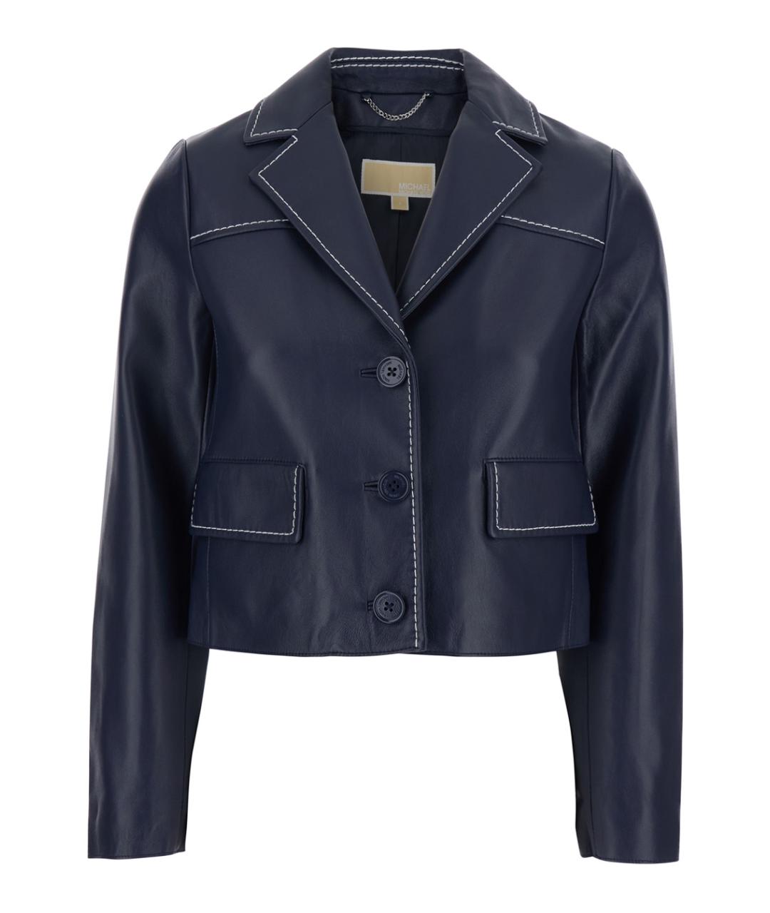 MICHAEL MICHAEL KORS Синий кожаный жакет/пиджак, фото 1