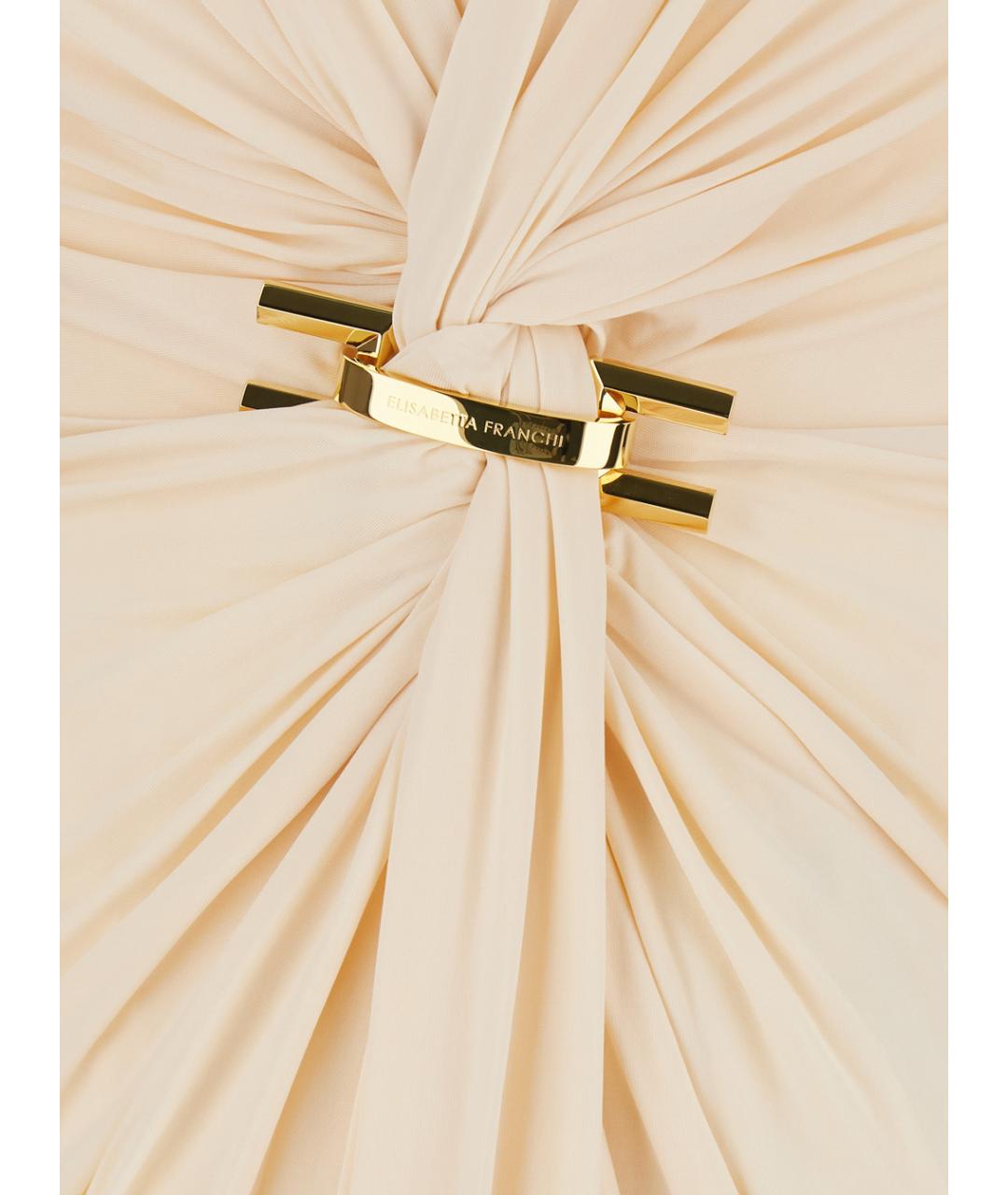 ELISABETTA FRANCHI Белое вискозное вечернее платье, фото 3