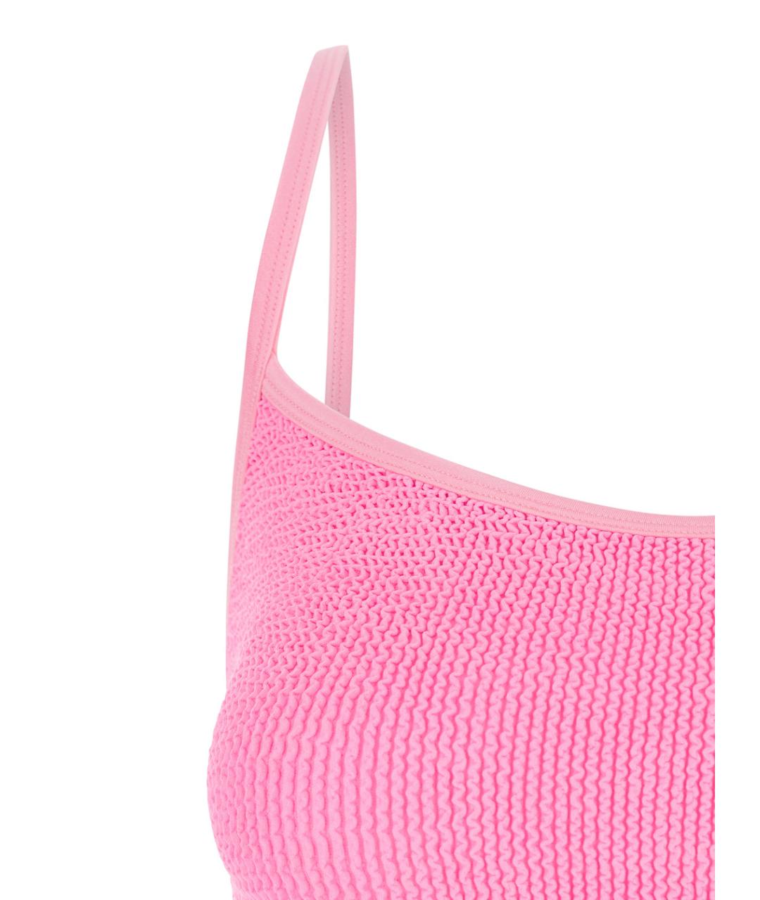 HUNZA G Розовый полиамидовый купальник, фото 3