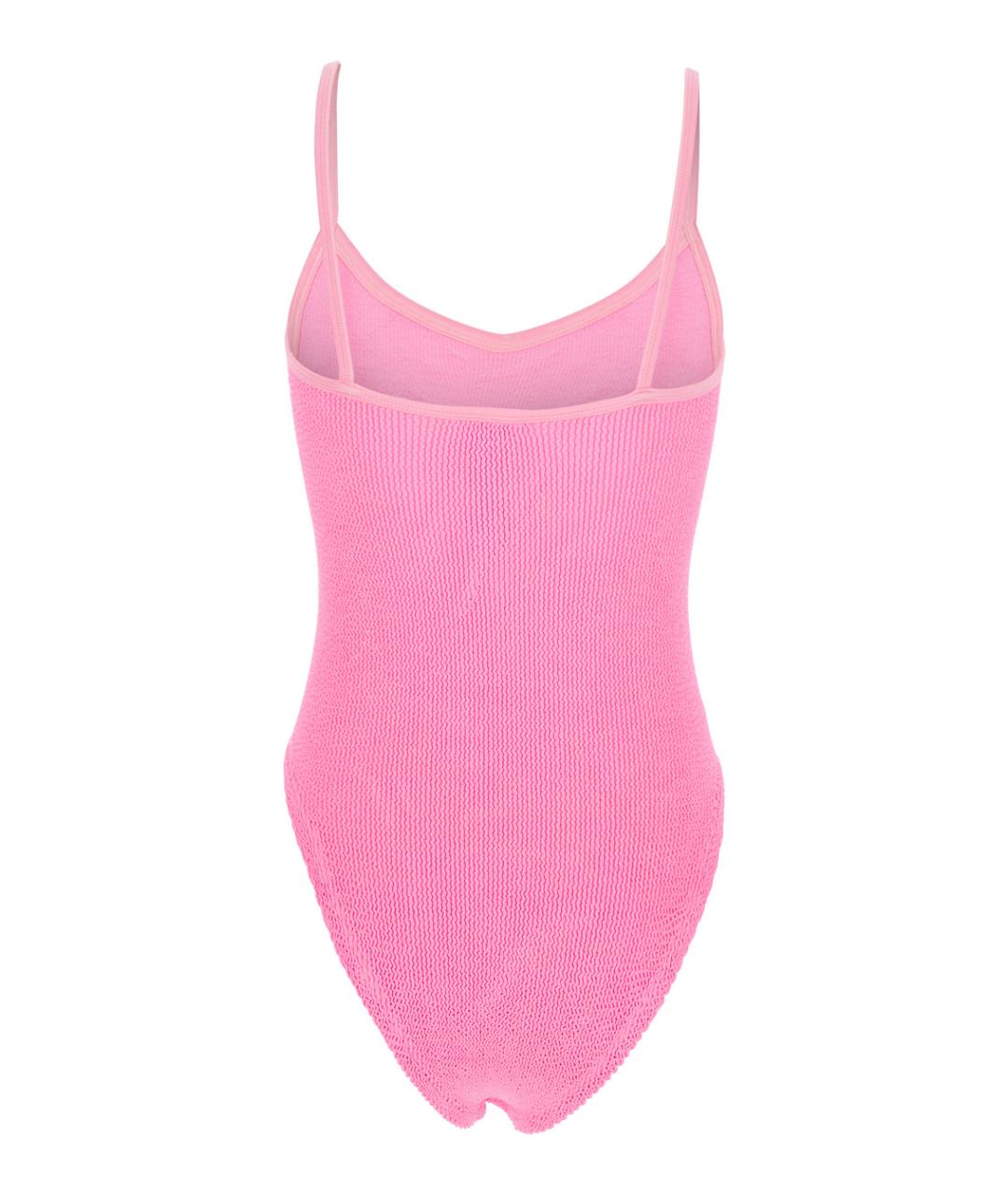 HUNZA G Розовый полиамидовый купальник, фото 2