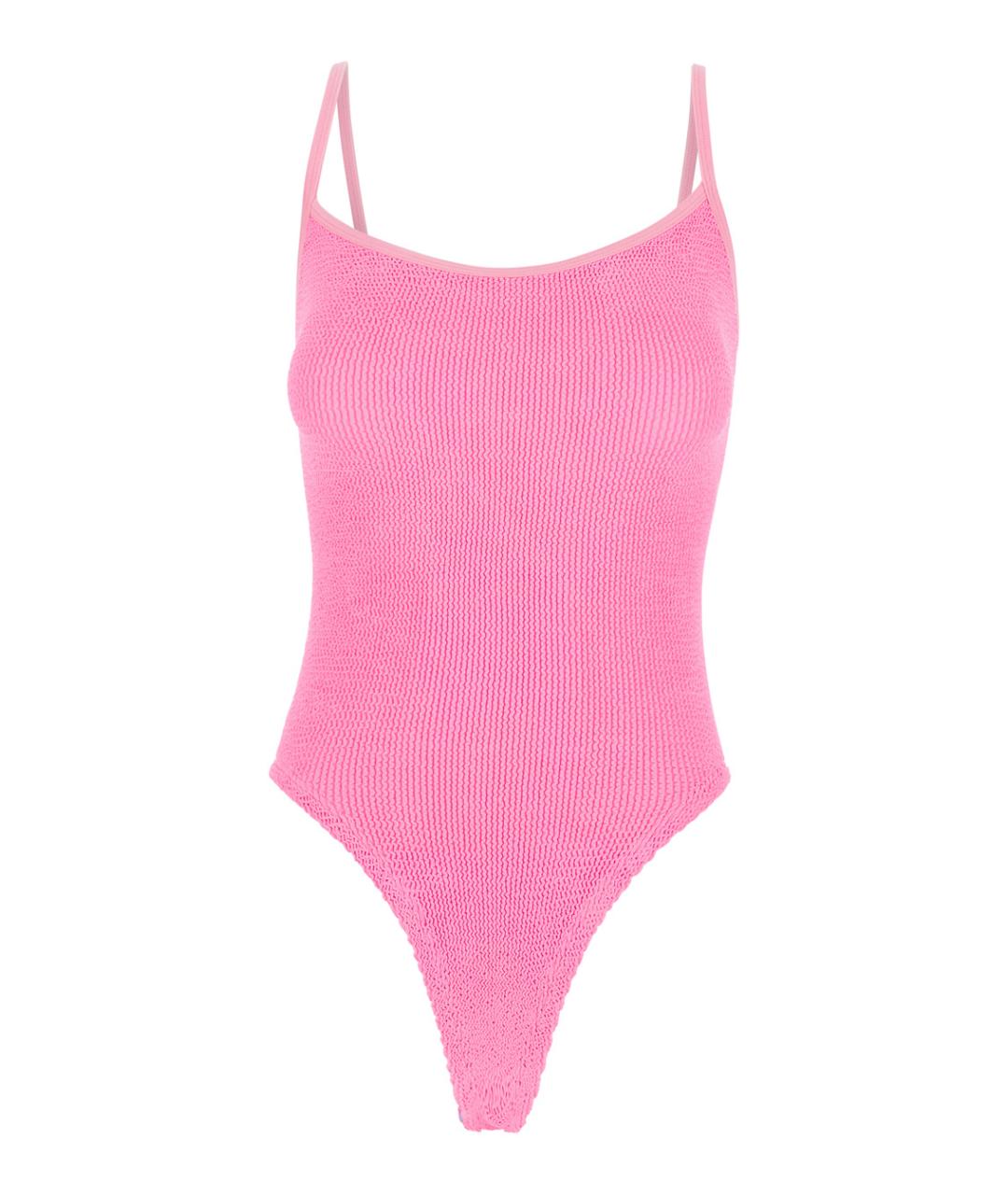 HUNZA G Розовый полиамидовый купальник, фото 1