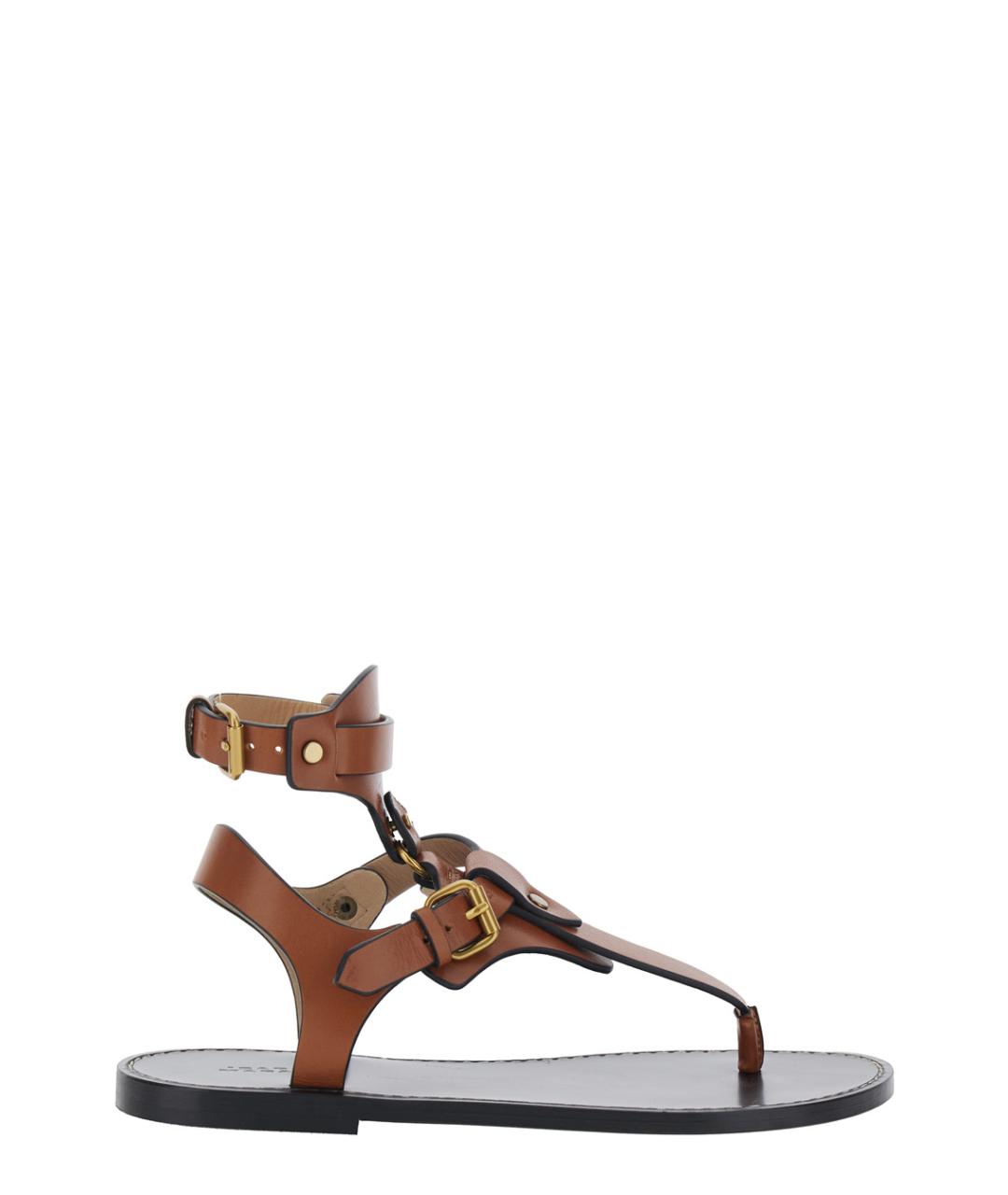 ISABEL MARANT Коричневые кожаные сандалии, фото 1