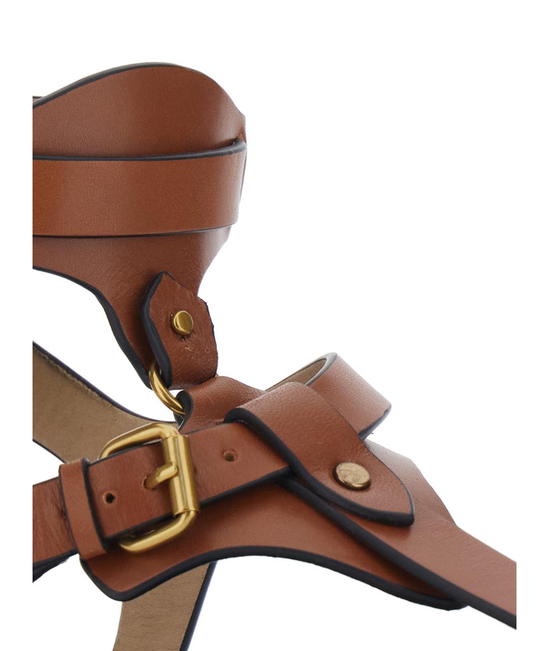 ISABEL MARANT Коричневые кожаные сандалии, фото 4