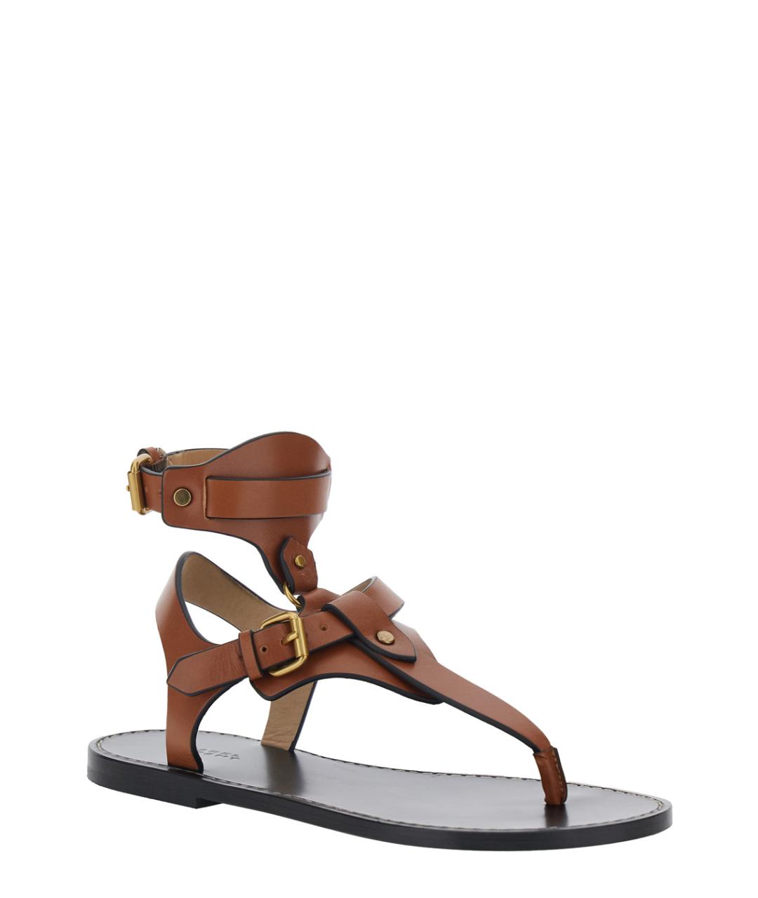 ISABEL MARANT Коричневые кожаные сандалии, фото 2