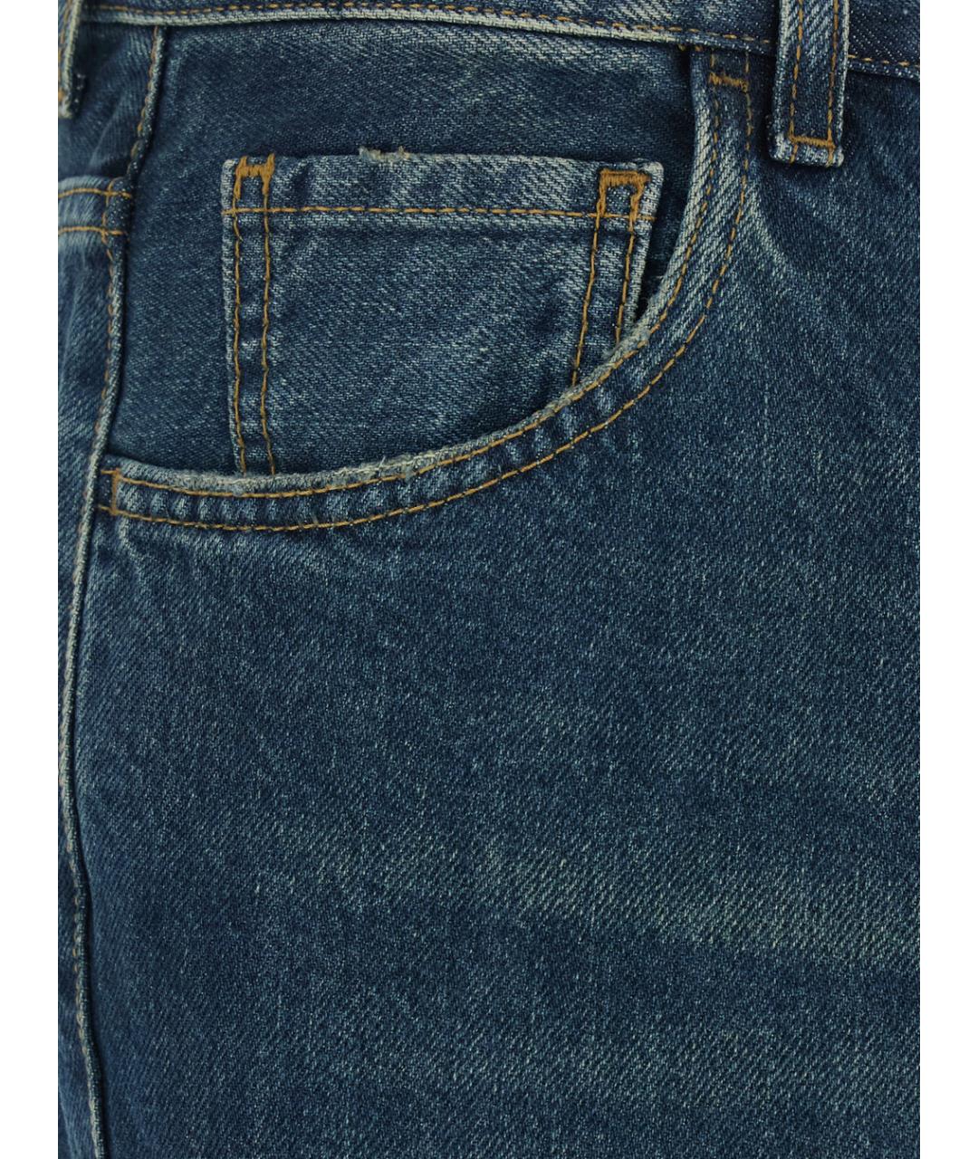 HAIKURE Синие хлопковые прямые джинсы, фото 3