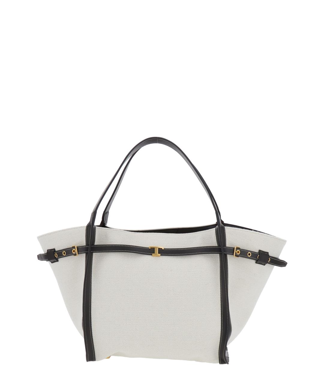 TOD'S Бежевая льняная сумка тоут, фото 1