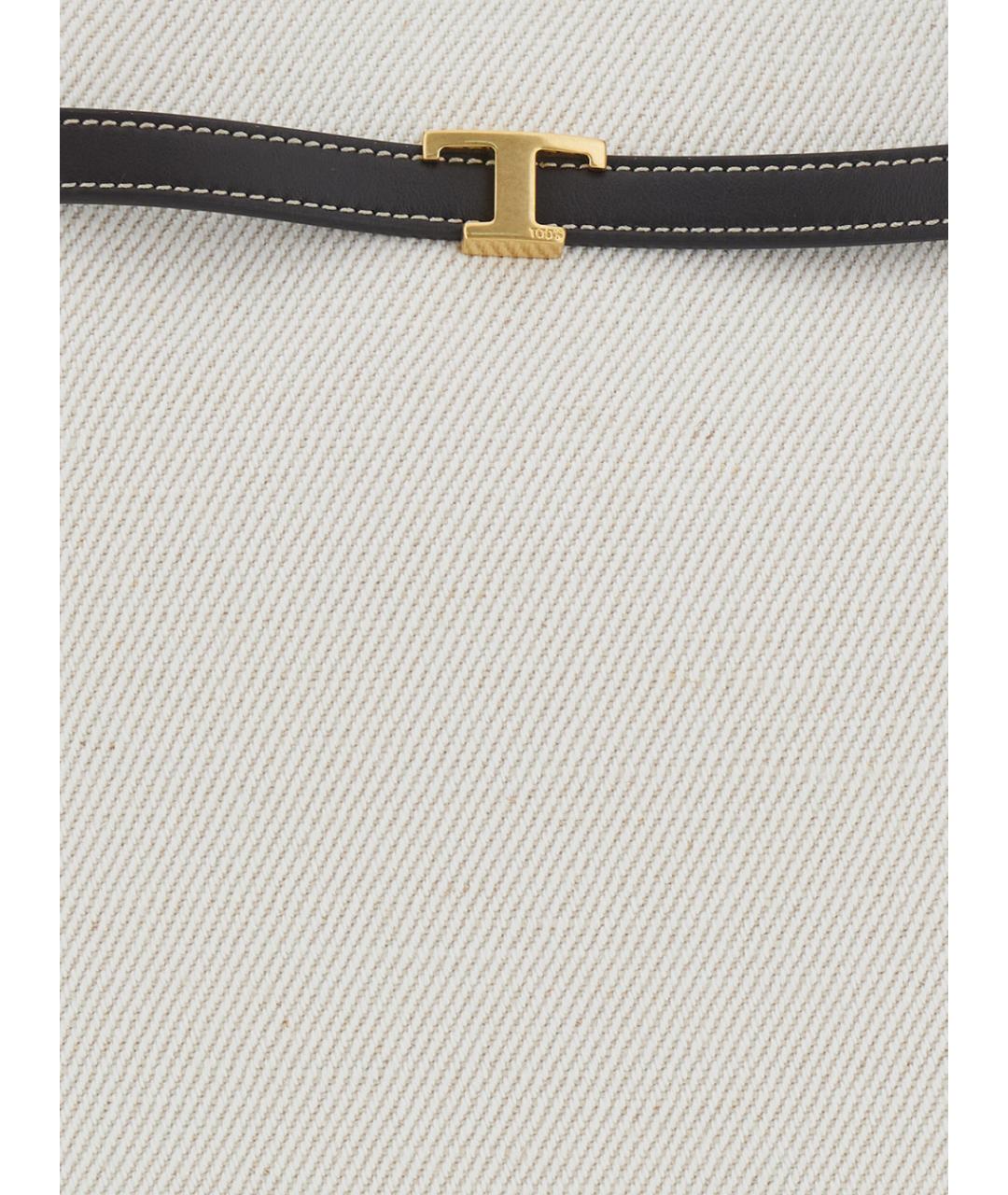 TOD'S Бежевая льняная сумка тоут, фото 3