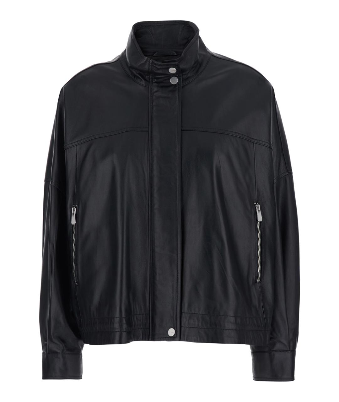 PINKO Черная кожаная куртка, фото 1