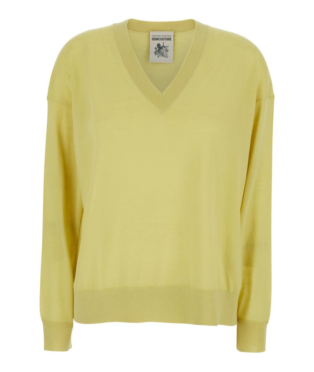 SEMICOUTURE Желтый шерстяной джемпер / свитер, фото 1