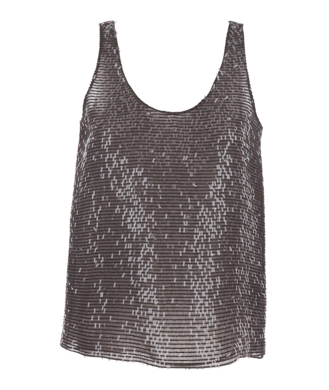 BRUNELLO CUCINELLI Коричневая шелковая майка, фото 1