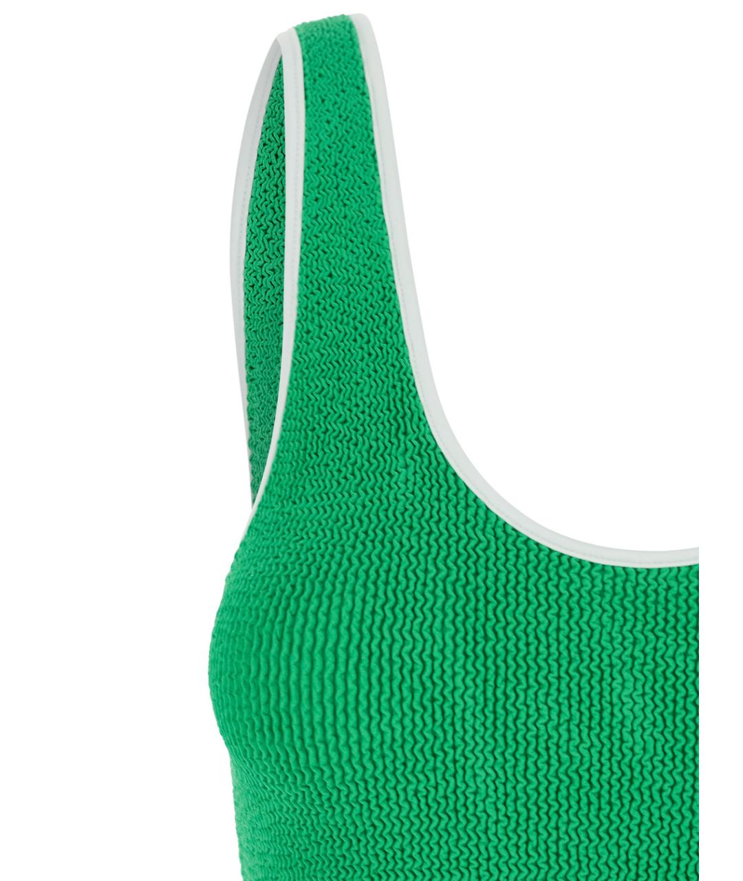 HUNZA G Зеленый полиамидовый купальник, фото 3