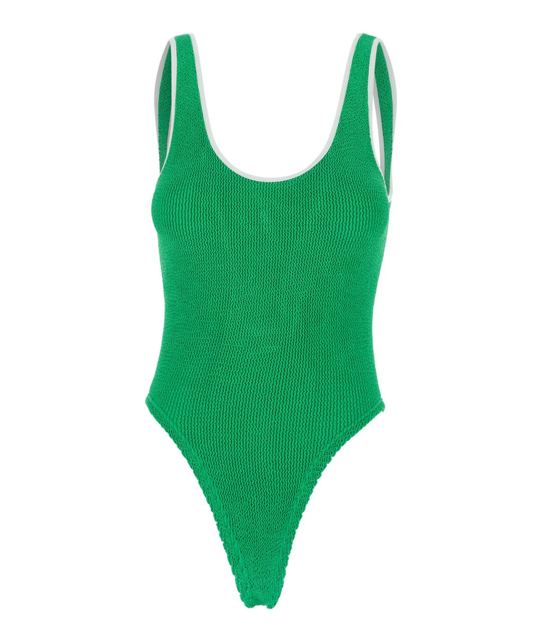 HUNZA G Зеленый полиамидовый купальник, фото 1