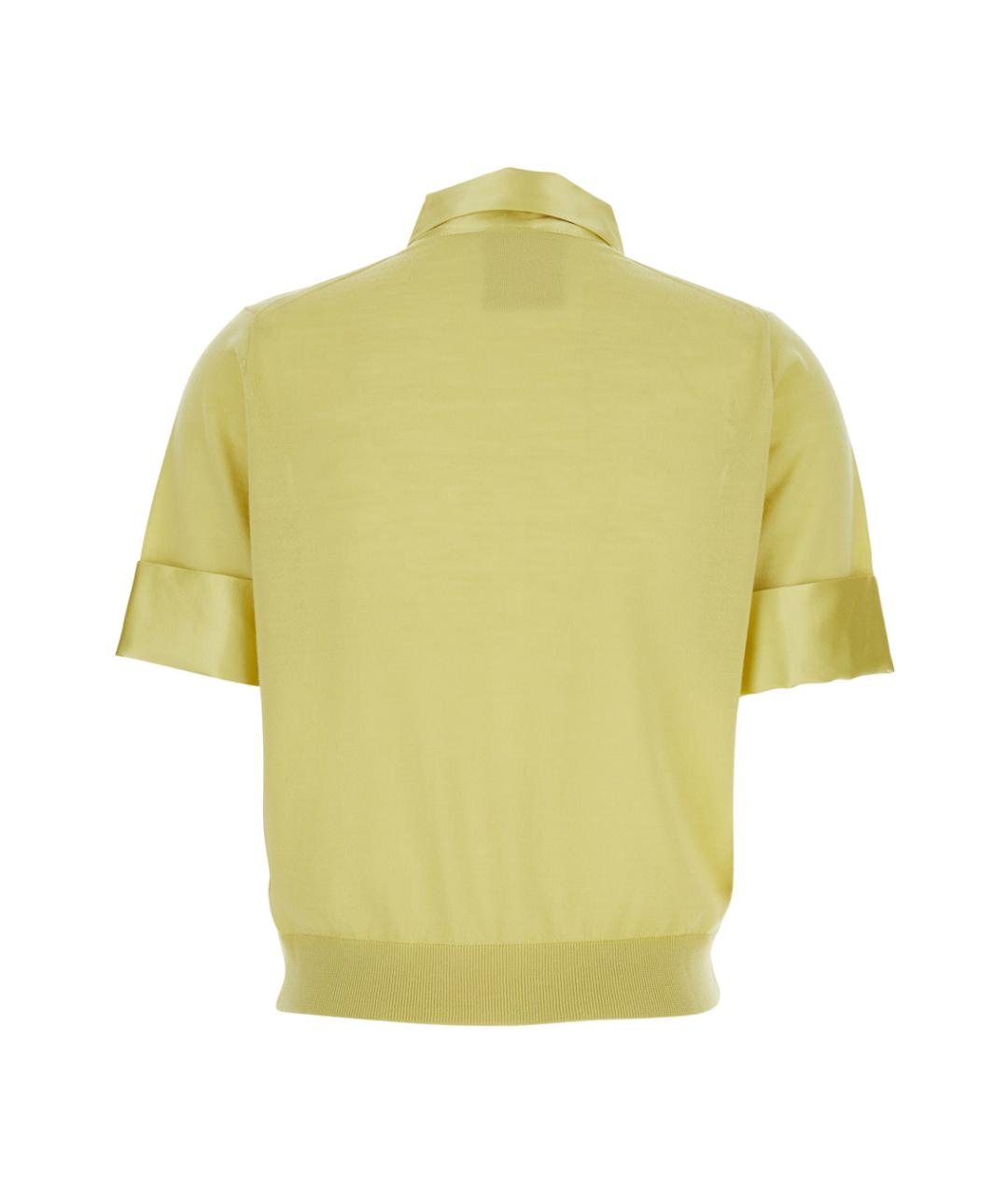 SEMICOUTURE Желтая шерстяная футболка, фото 2