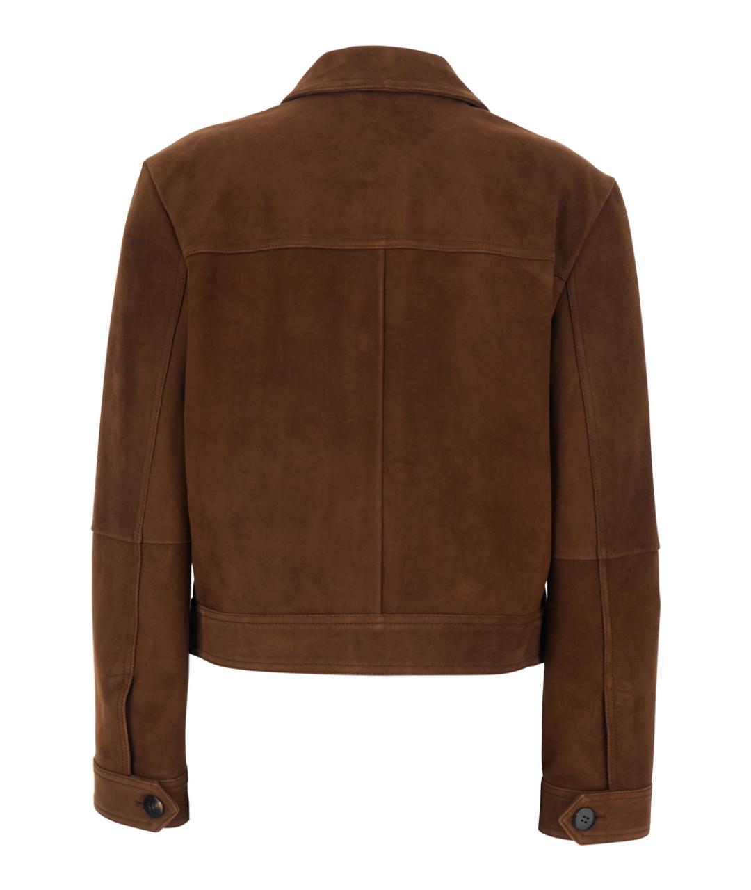 MAX MARA STUDIO Коричневая замшевая куртка, фото 2