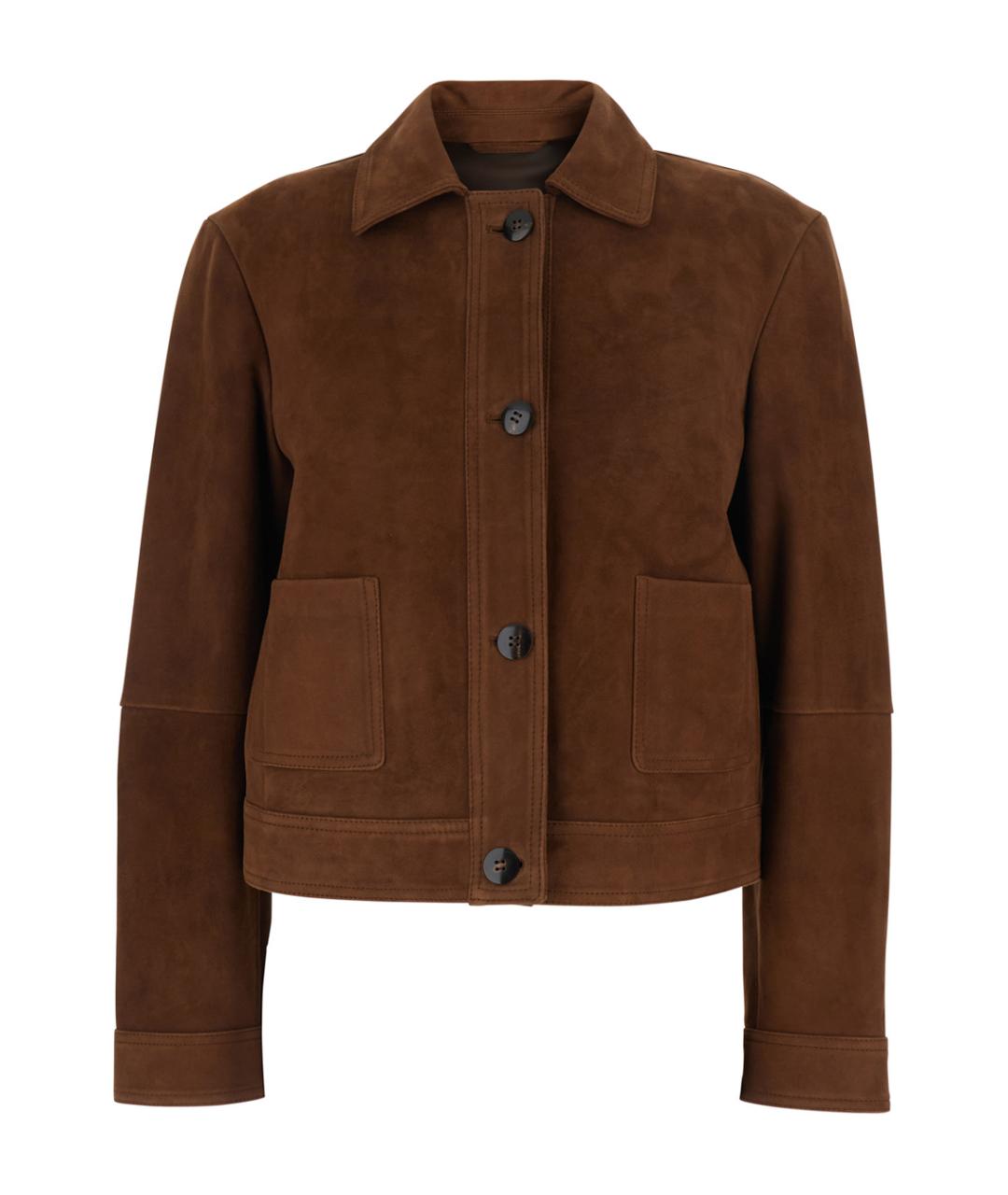 MAX MARA STUDIO Коричневая замшевая куртка, фото 1