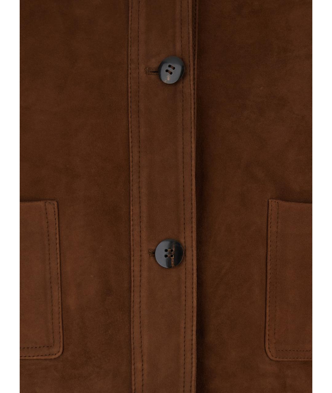 MAX MARA STUDIO Коричневая замшевая куртка, фото 3