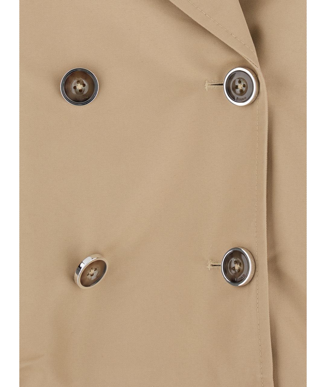 PINKO Бежевый хлопковый тренч/плащ, фото 3