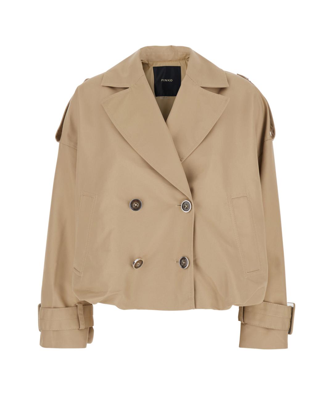 PINKO Бежевый хлопковый тренч/плащ, фото 1