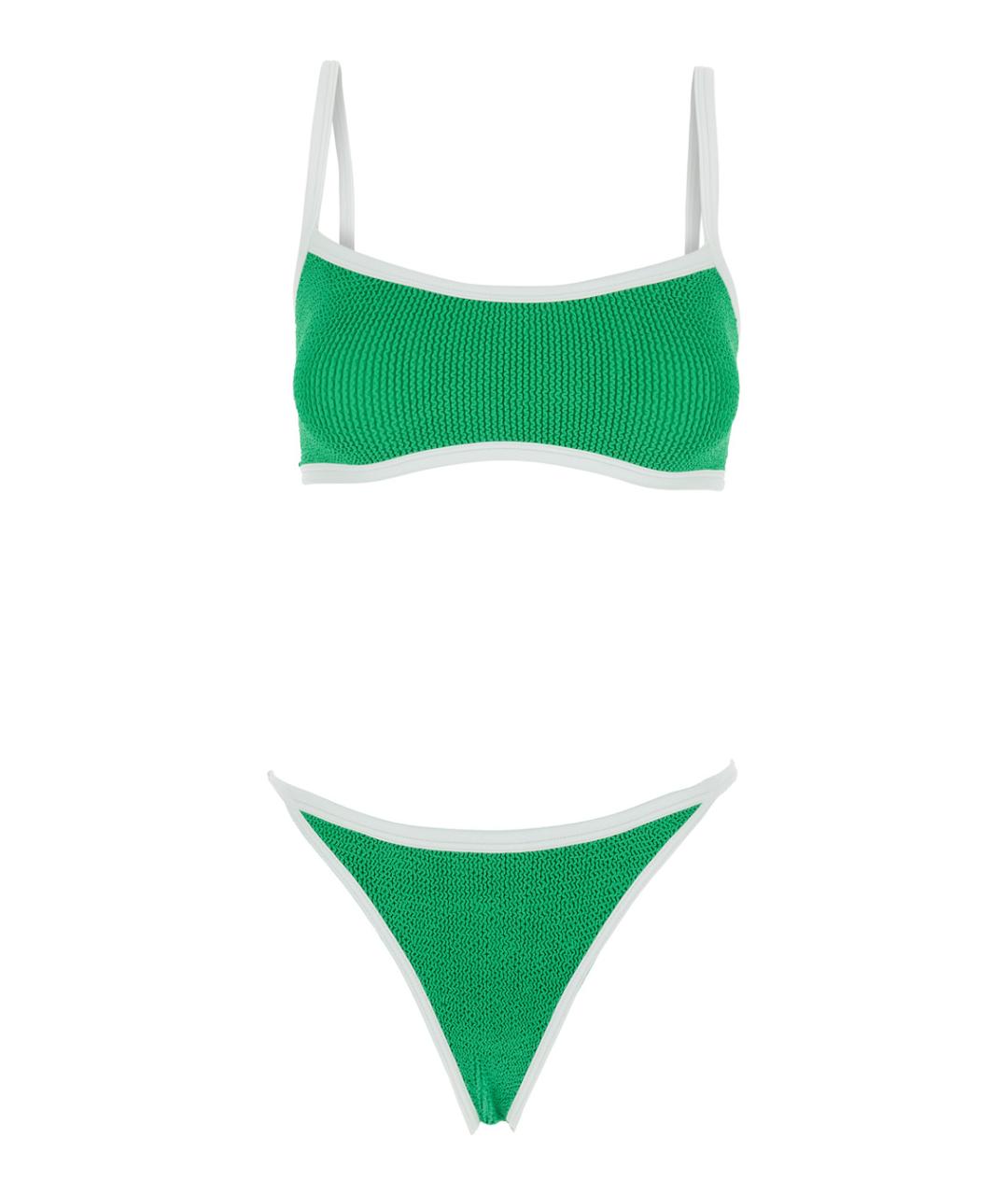 HUNZA G Зеленый полиамидовый купальник, фото 1