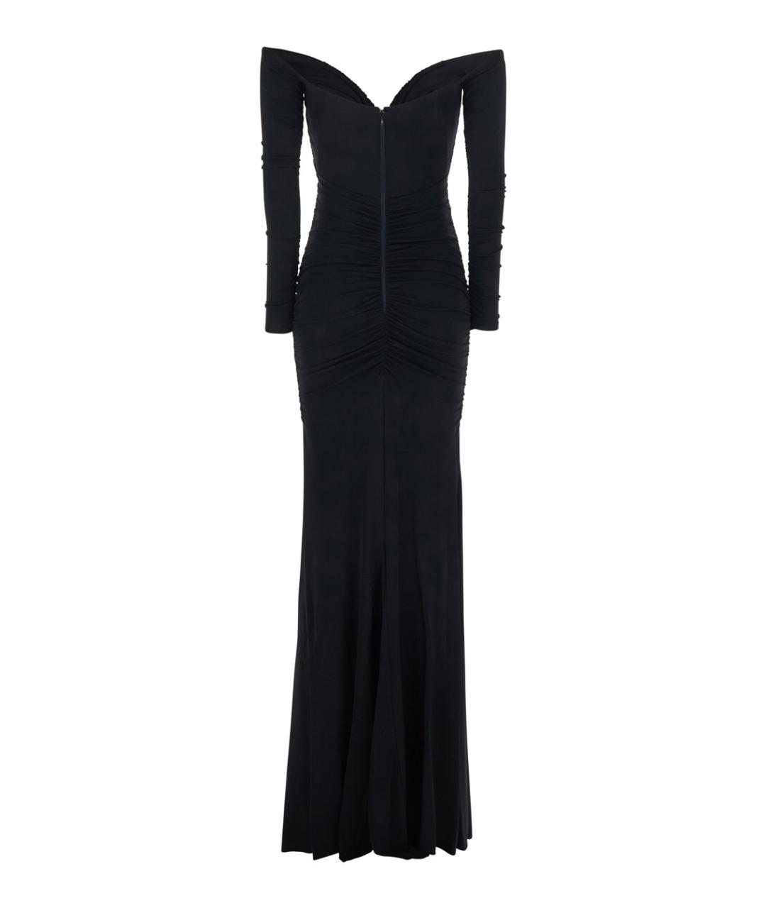 ELISABETTA FRANCHI Черное вискозное вечернее платье, фото 2